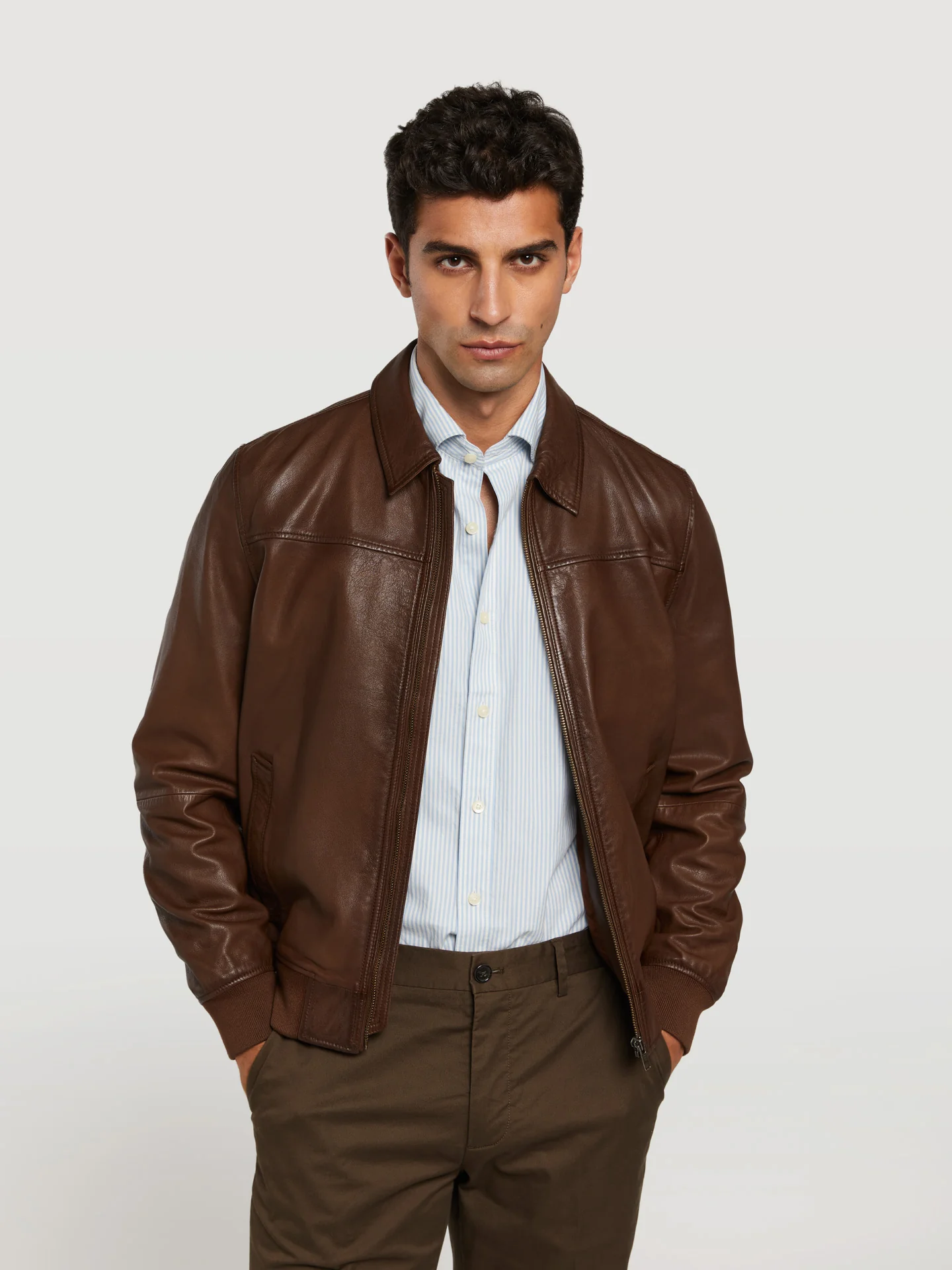 Leather bomber jacket - Image 4