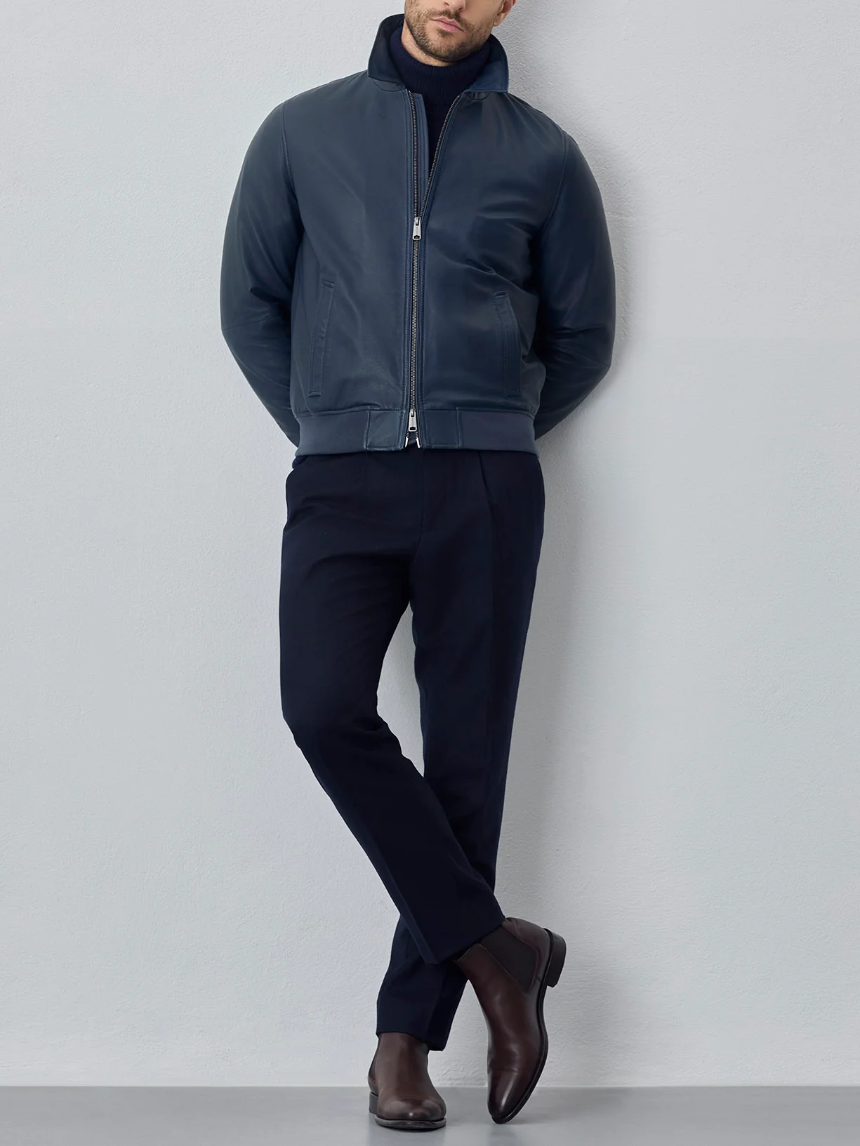 Leather bomber jacket - Image 12
