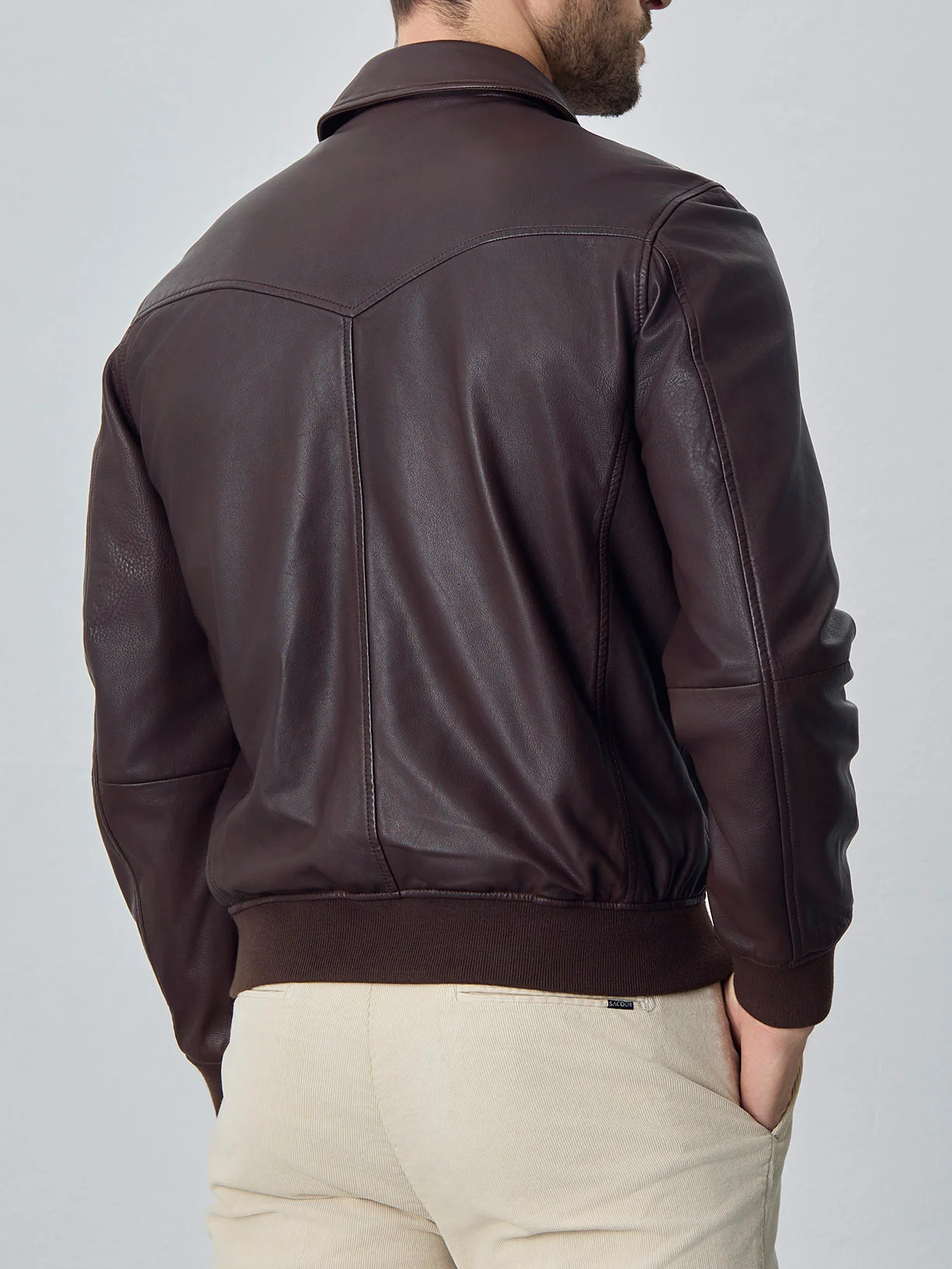 Leather bomber jacket - Image 3