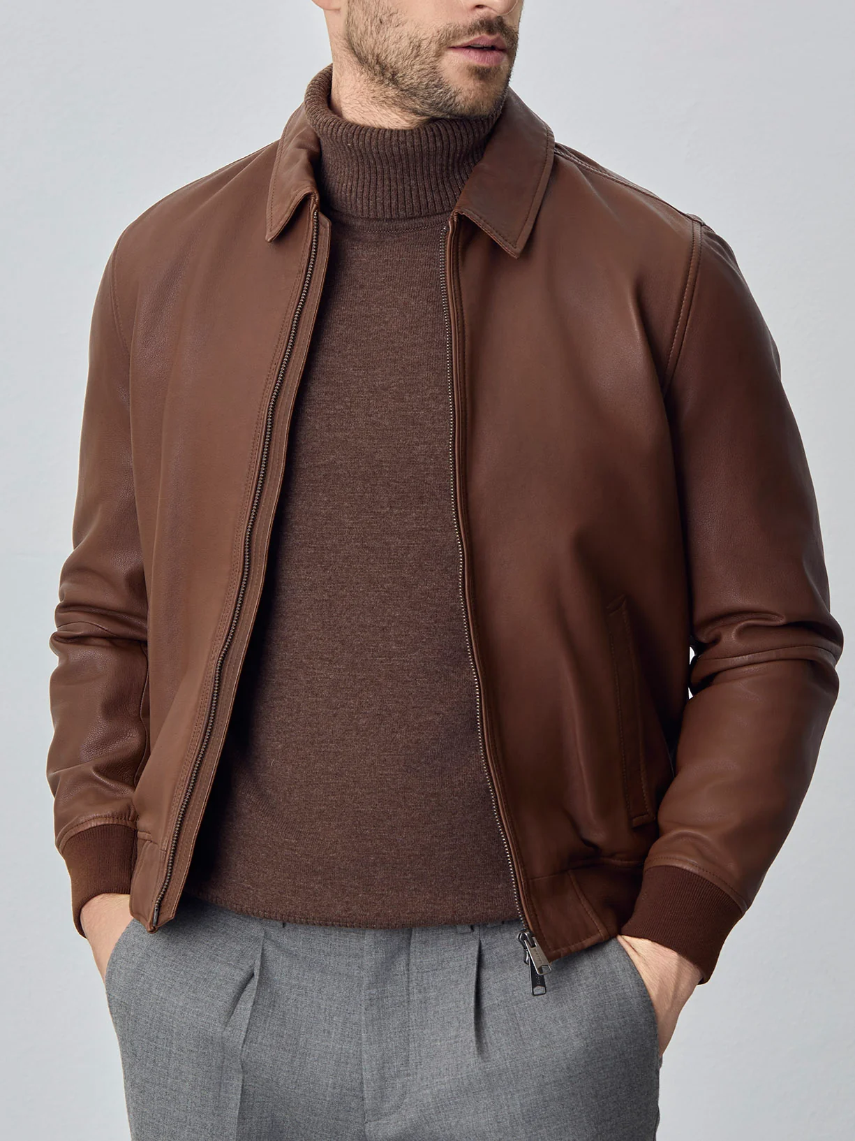 Leather bomber jacket - Image 5