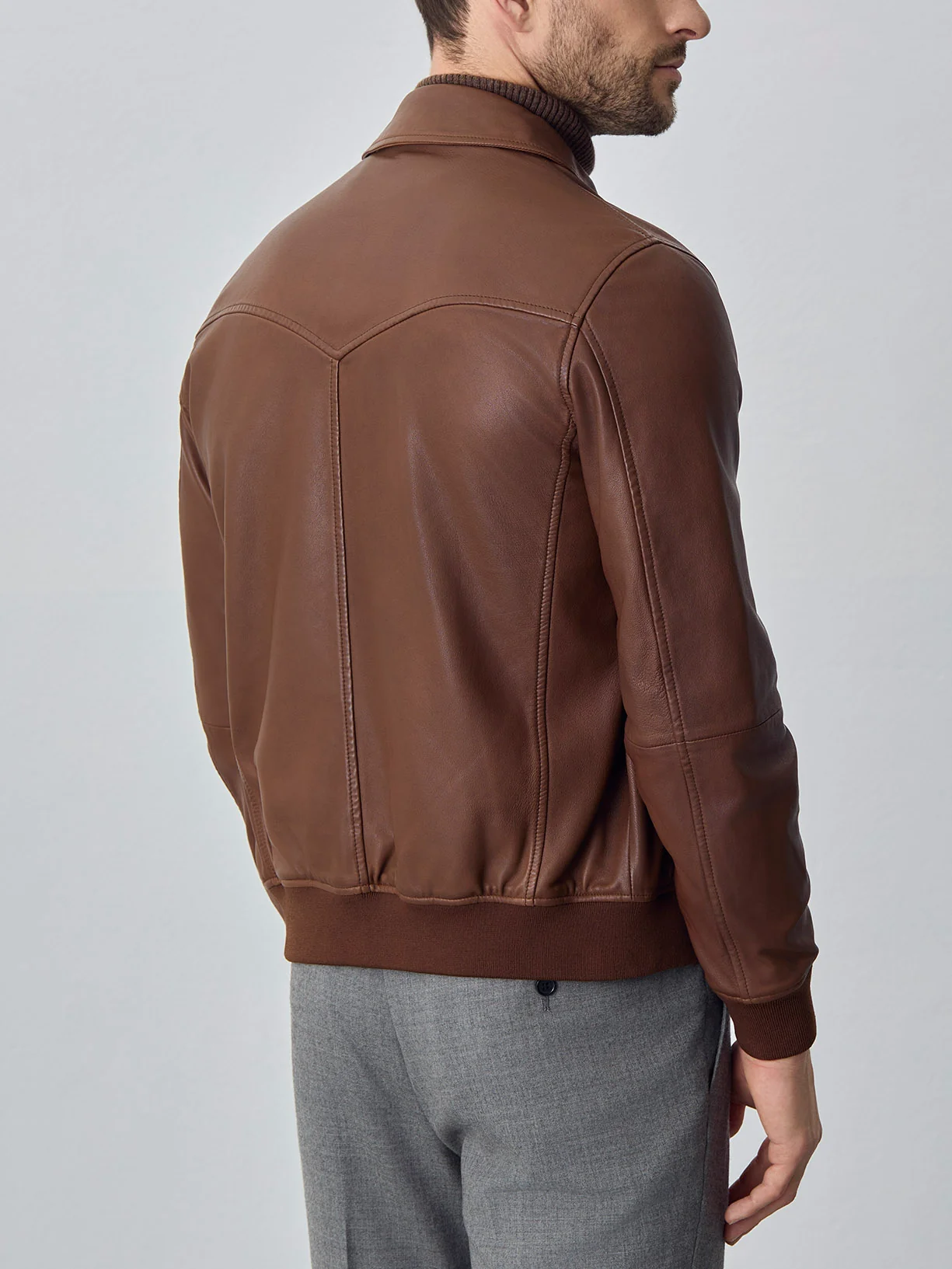 Leather bomber jacket - Image 7