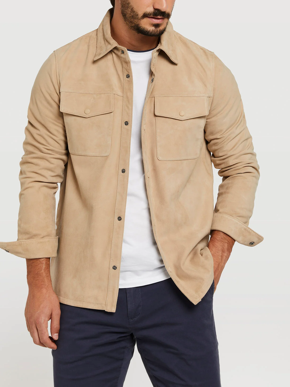 Leather overshirt - Image 4
