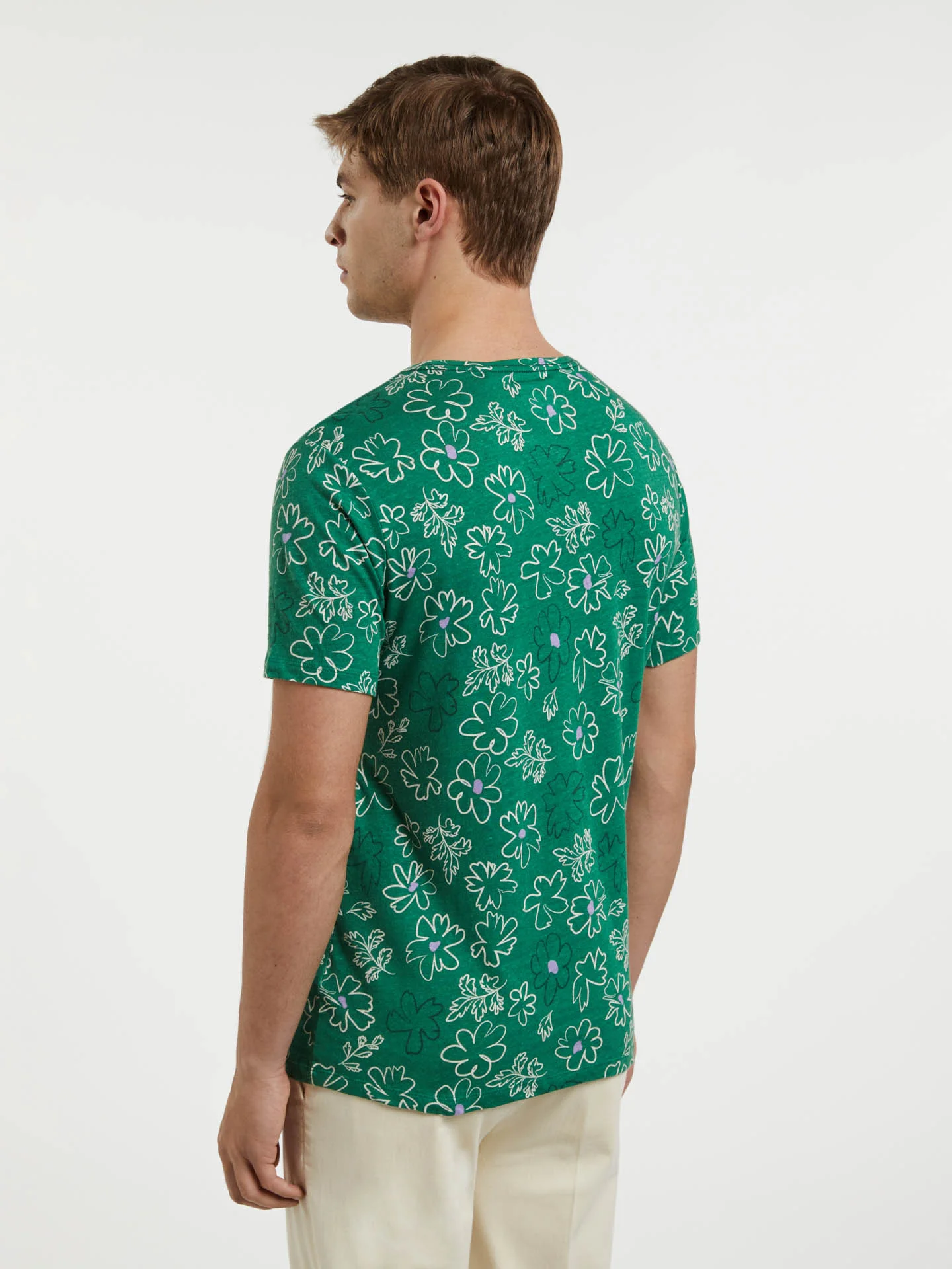 Linen and Cotton blend Printed T-shirt - Image 2