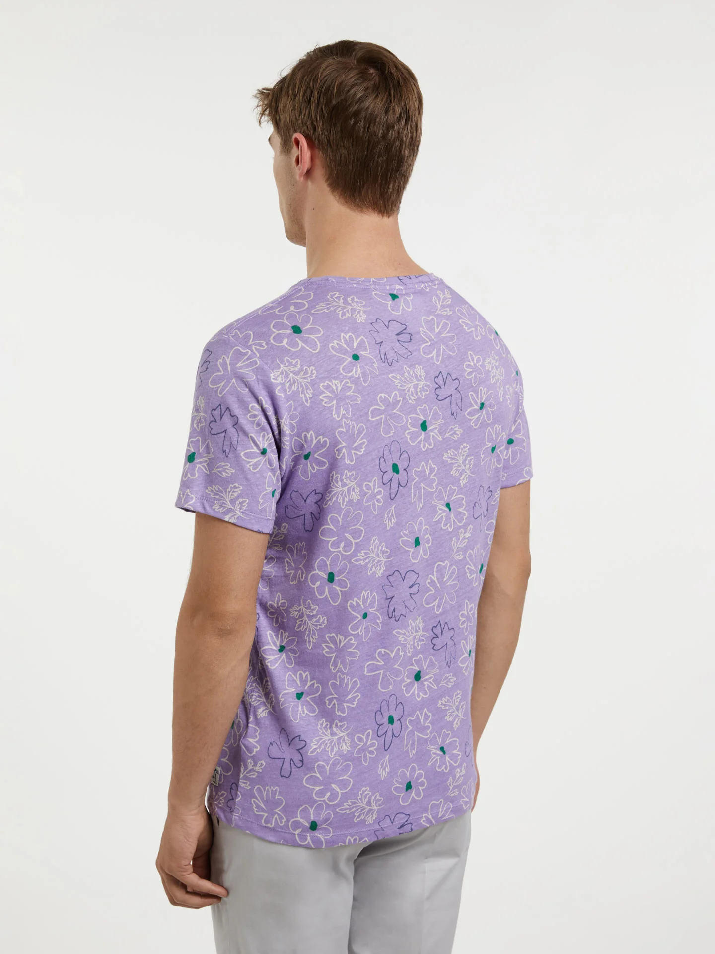 Linen and Cotton blend Printed T-shirt - Image 6