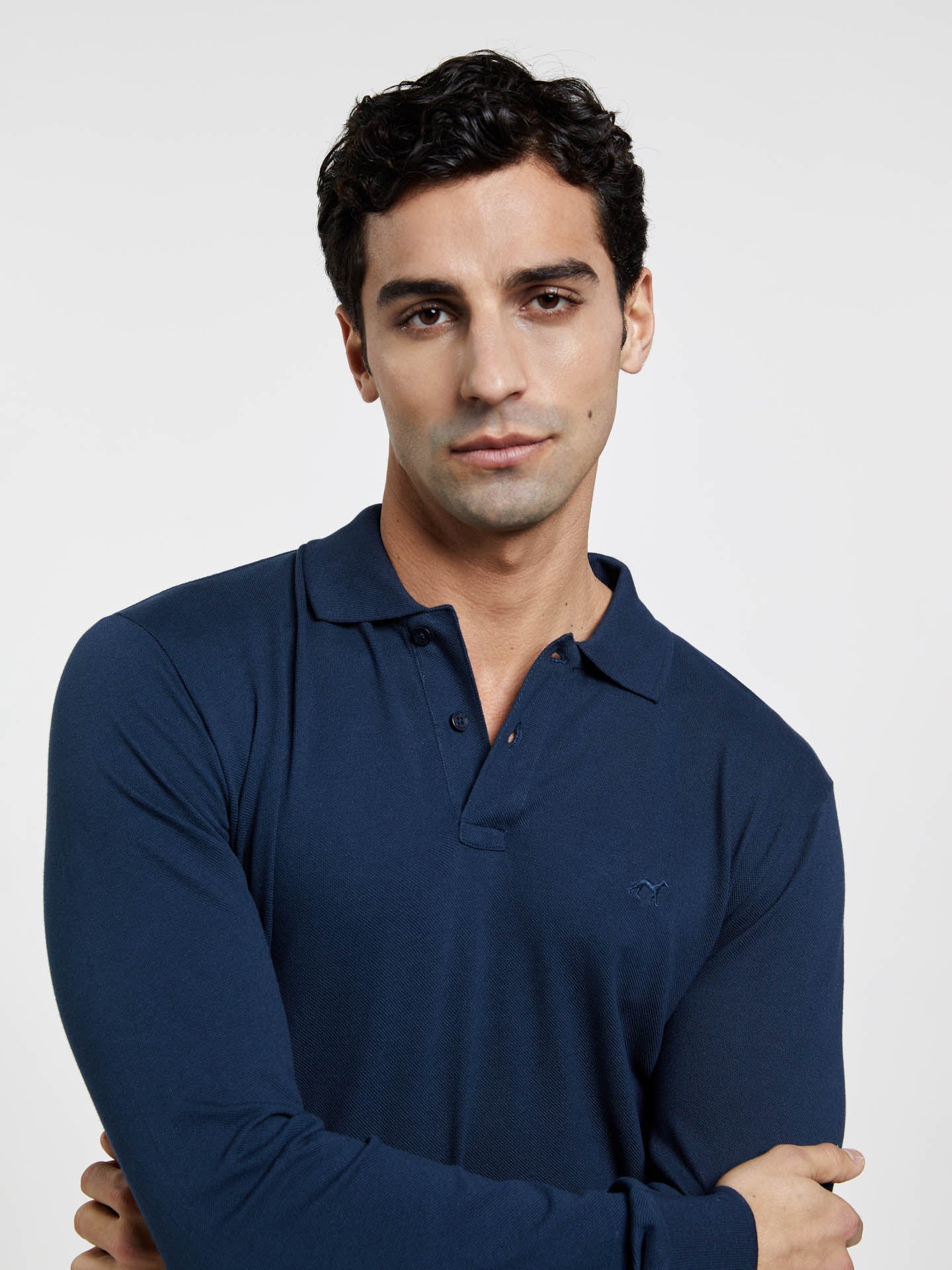 Long Sleeve Basic Polo Piqué Shirt - Image 2