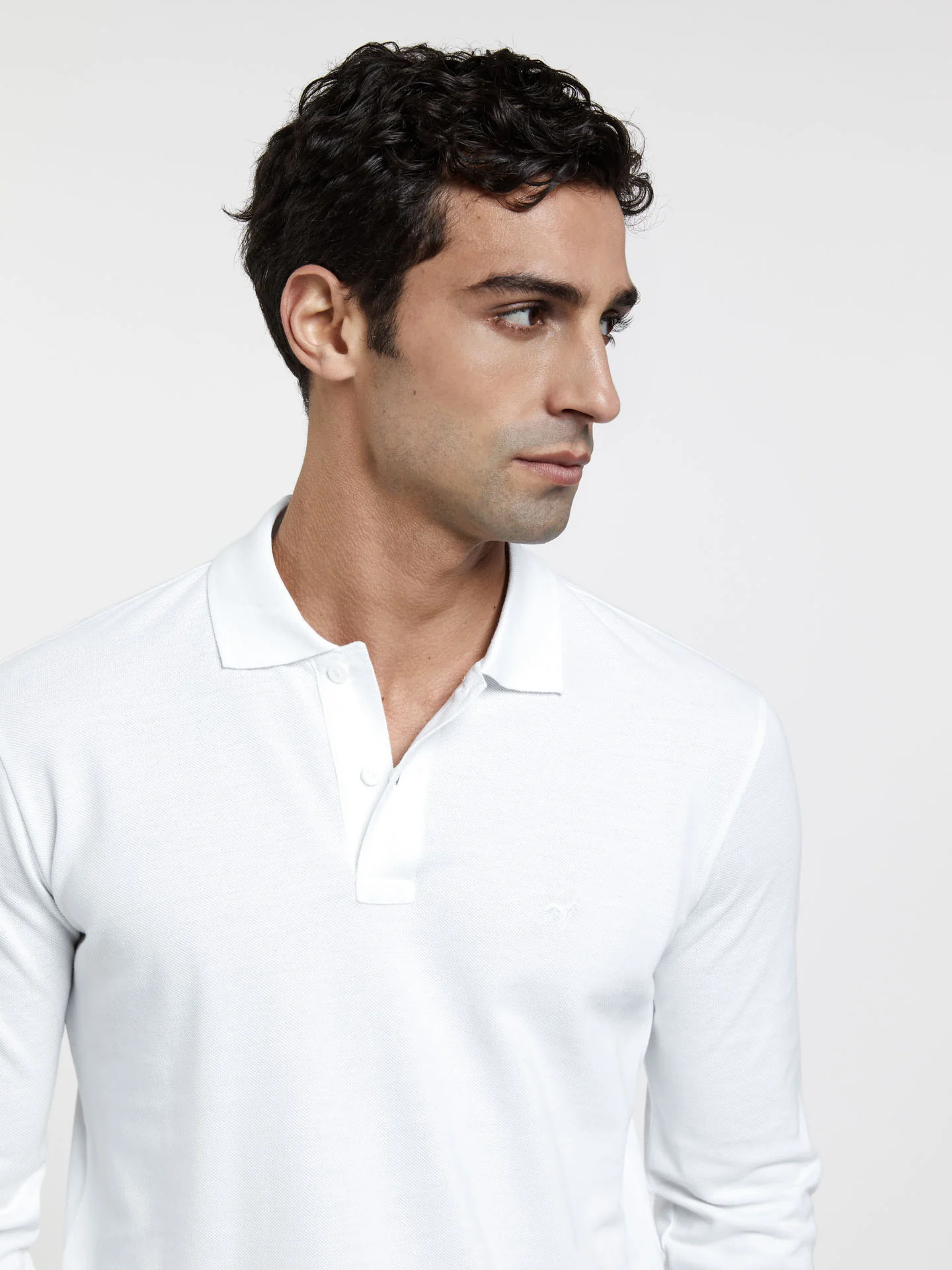 Long Sleeve Basic Polo Piqué Shirt - Image 8