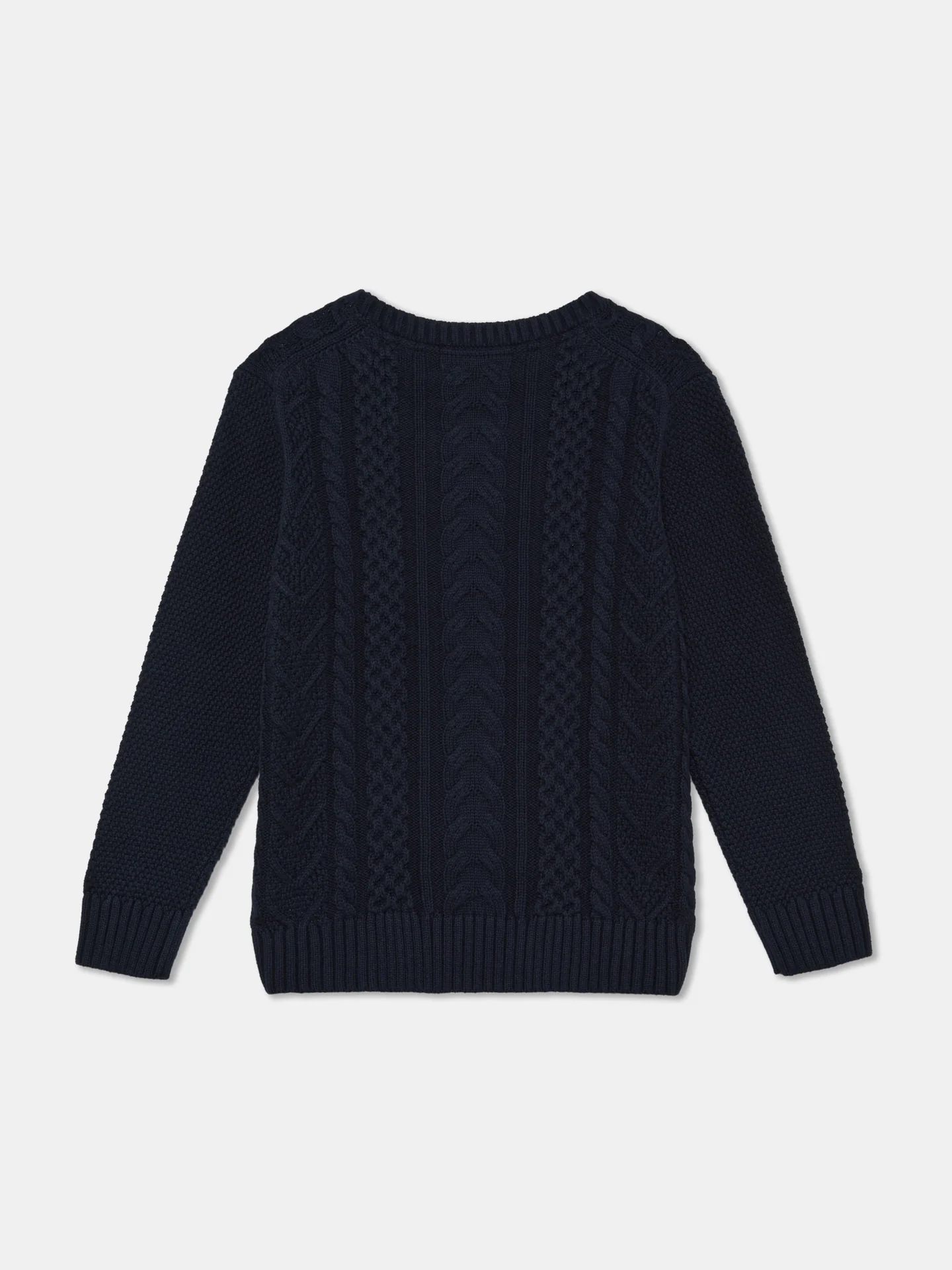 Long Sleeve Crew Neck Cable Knit Sweater - Image 2