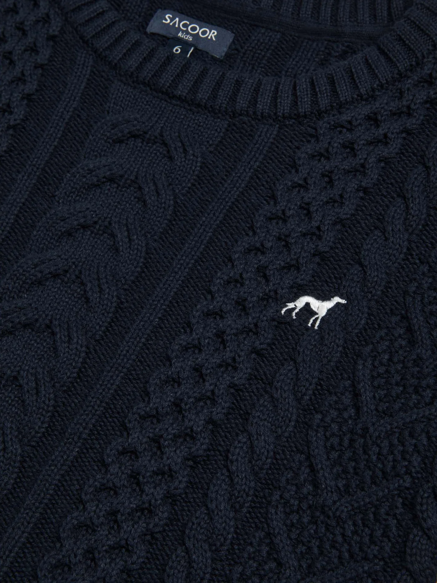 Long Sleeve Crew Neck Cable Knit Sweater - Image 3
