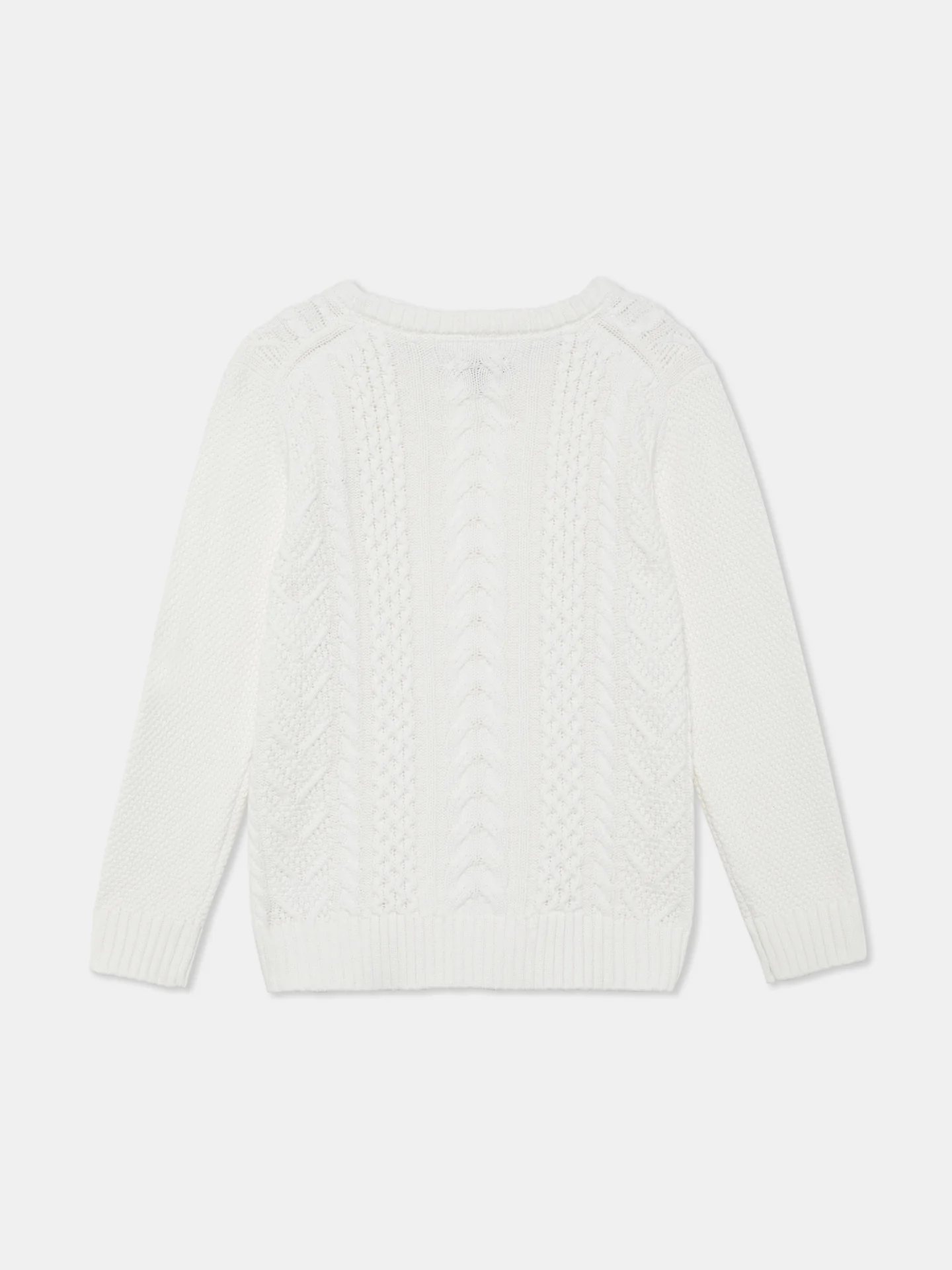 Long Sleeve Crew Neck Cable Knit Sweater - Image 5
