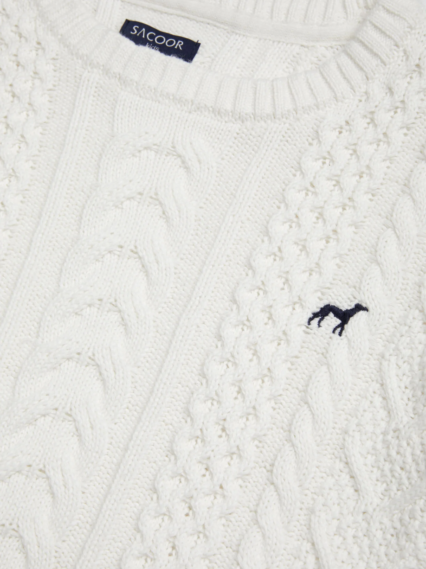 Long Sleeve Crew Neck Cable Knit Sweater - Image 6