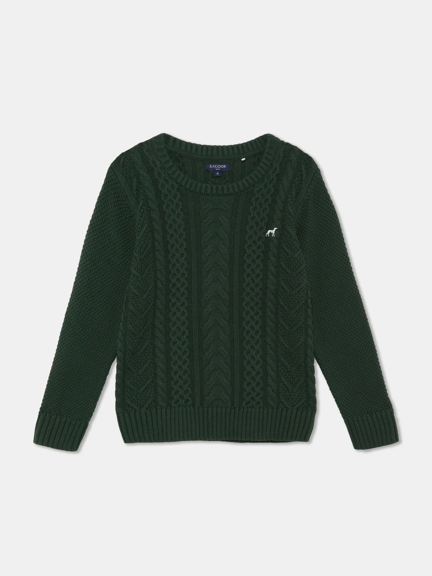 Long Sleeve Crew Neck Cable Knit Sweater - Image 7