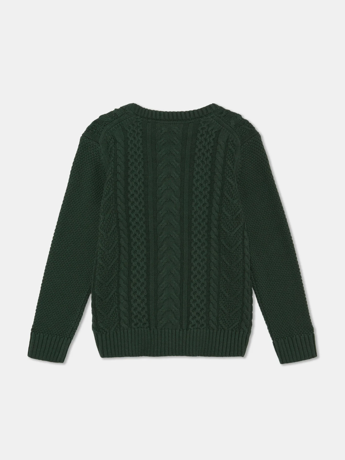 Long Sleeve Crew Neck Cable Knit Sweater - Image 8