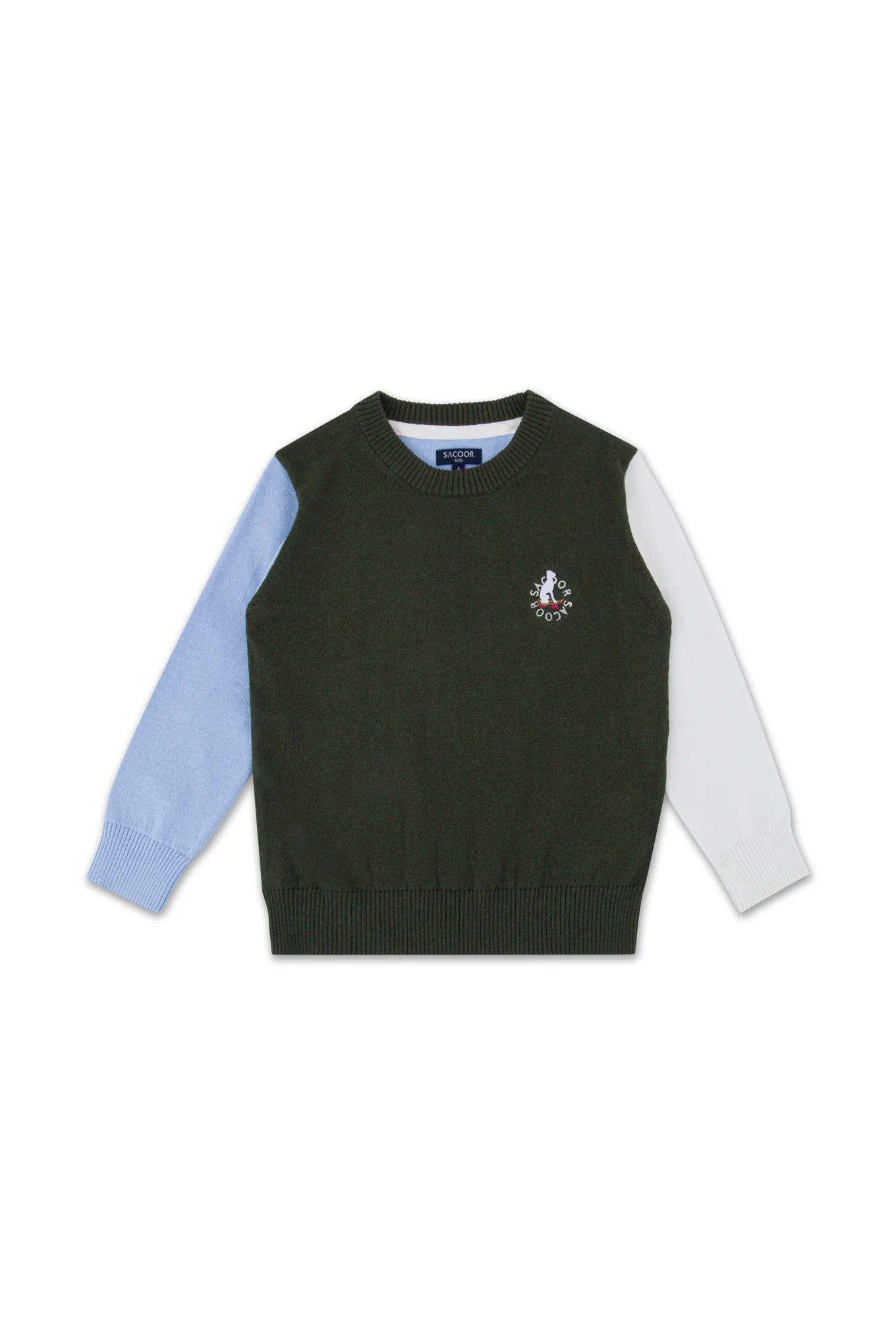 Long Sleeve Crew Neck Colour Block Sweater