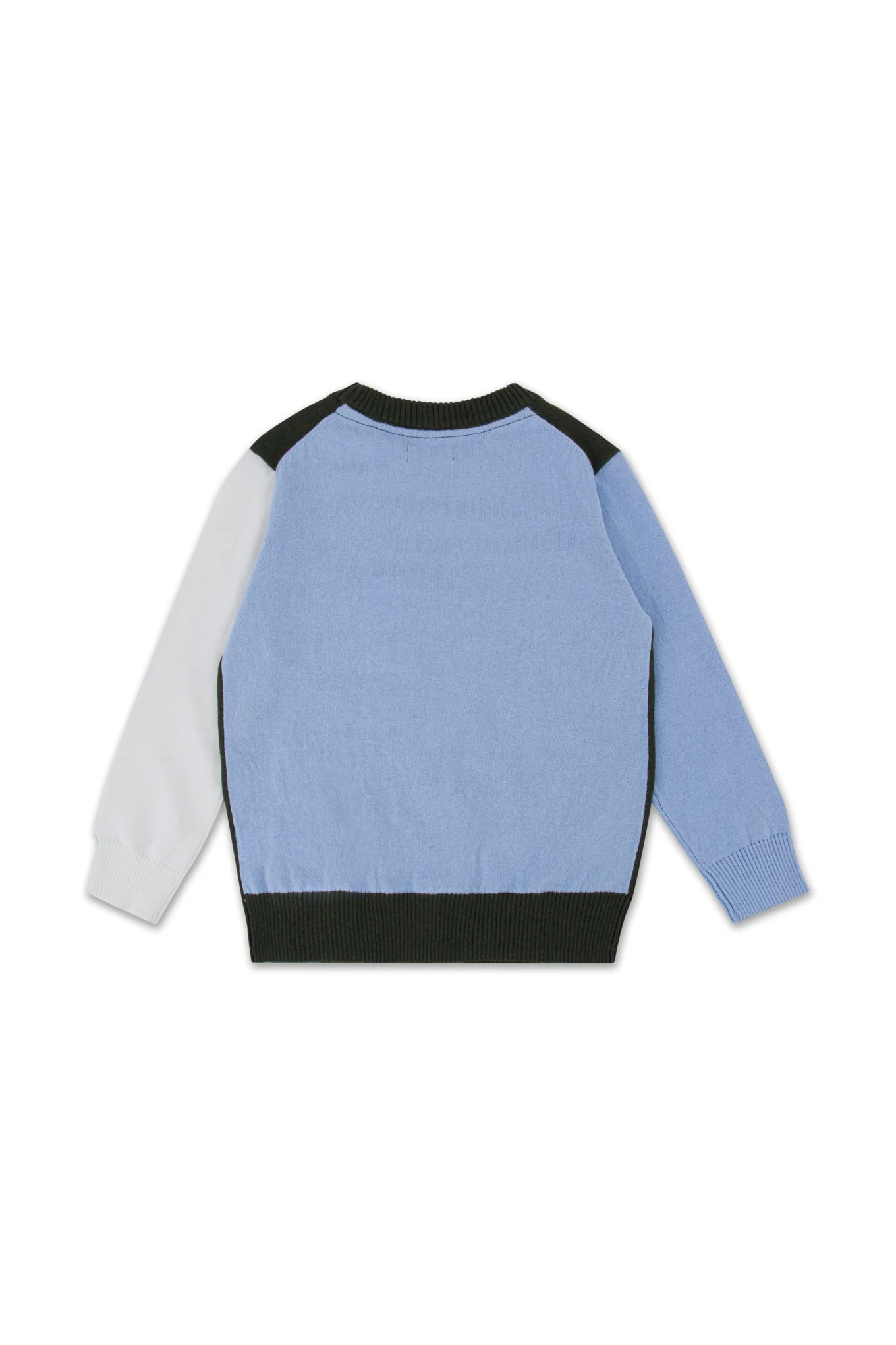 Long Sleeve Crew Neck Colour Block Sweater - Image 2
