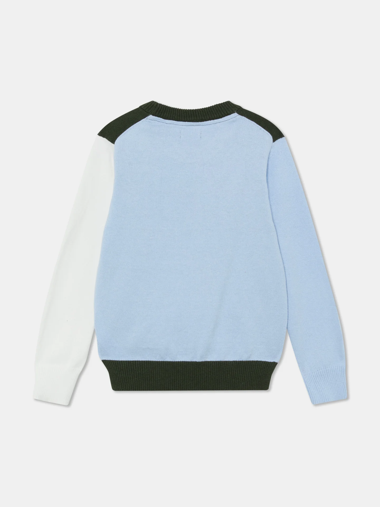 Long Sleeve Crew Neck Colour Block Sweater - Image 5