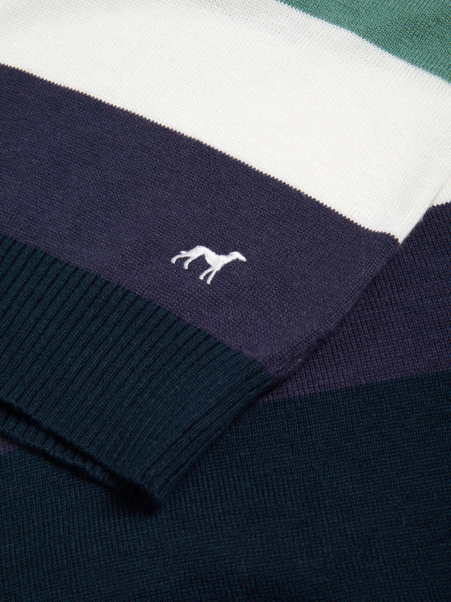 Long Sleeve Crew Neck Strippped Sweater - Image 3