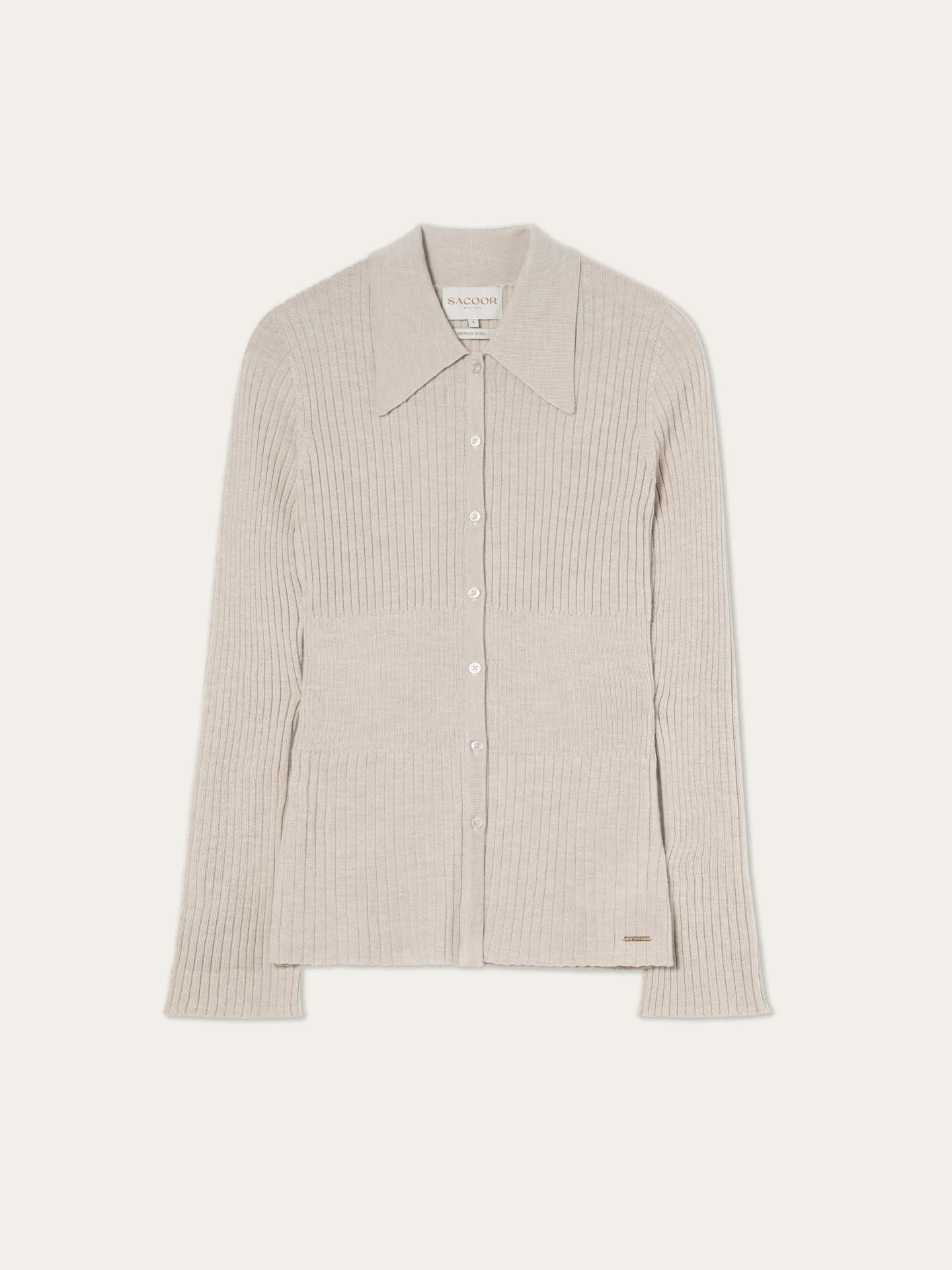 Long-Sleeve Polo Sweater With Big Collar In Extra Fine Merino Wool - Image 4