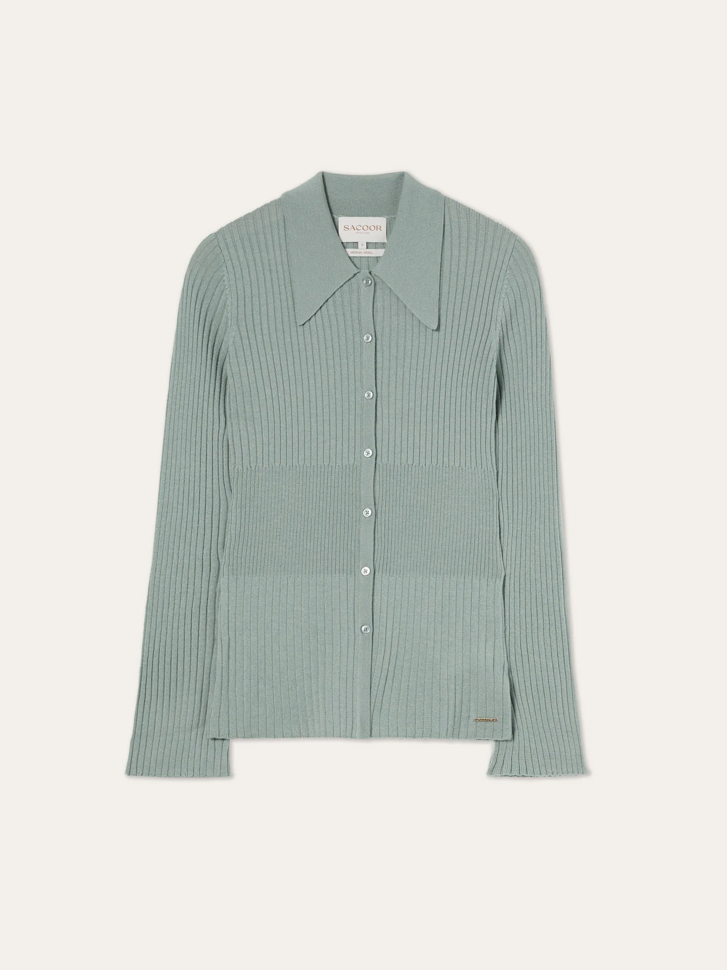 Long-Sleeve Polo Sweater With Big Collar In Extra Fine Merino Wool - Image 8