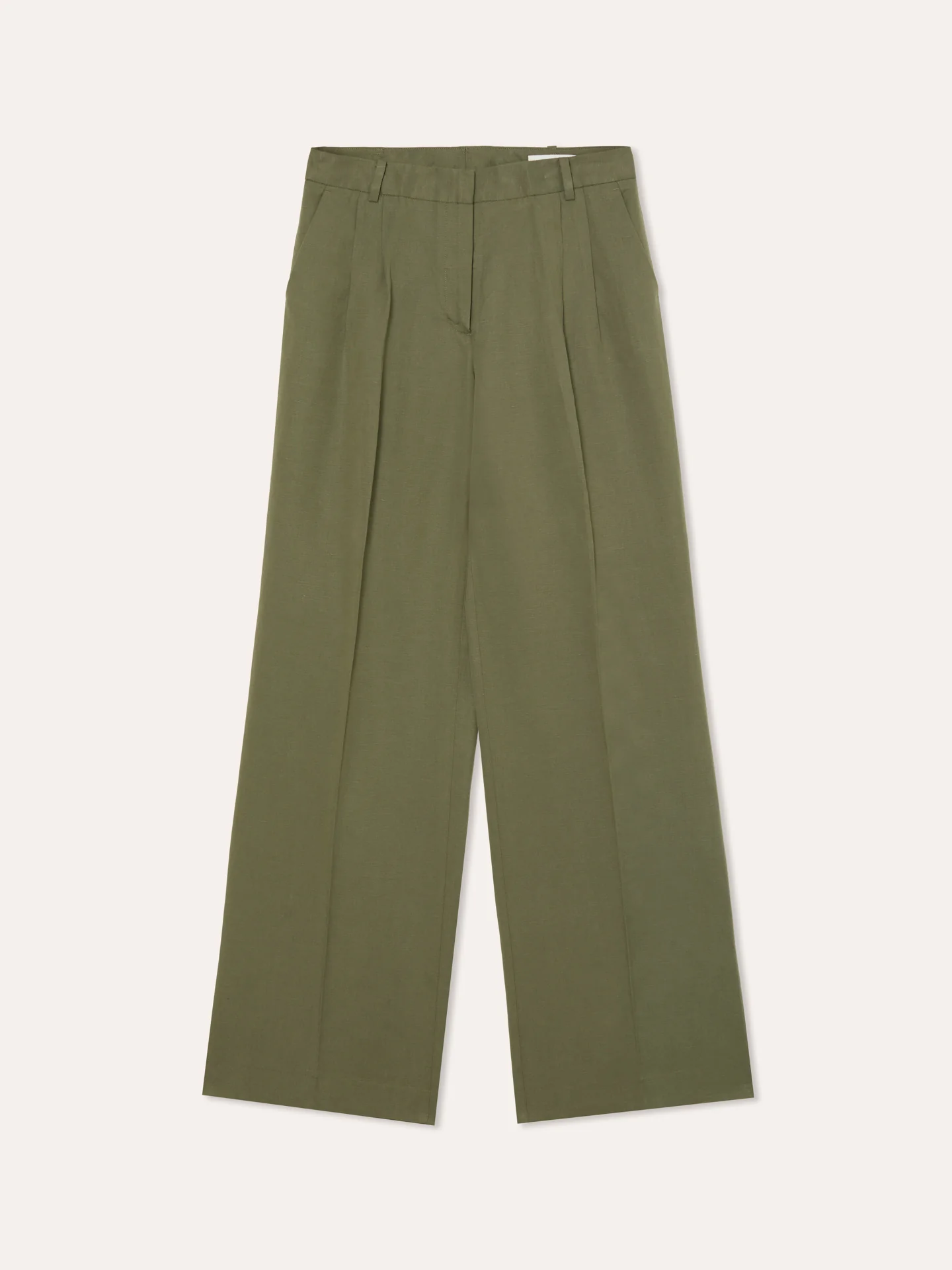 Loose Fit Trousers In Lyocell Linen & Cotton Blend With Pleats - Image 6