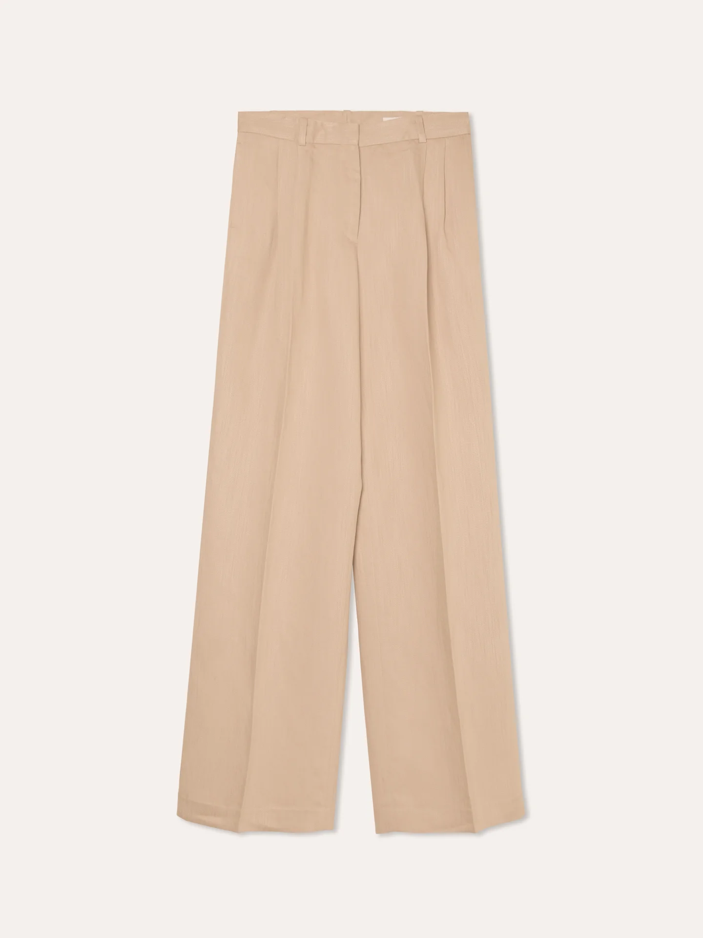 Loose Fit Trousers In Viscose & Linen Blend With Pleats - Image 5