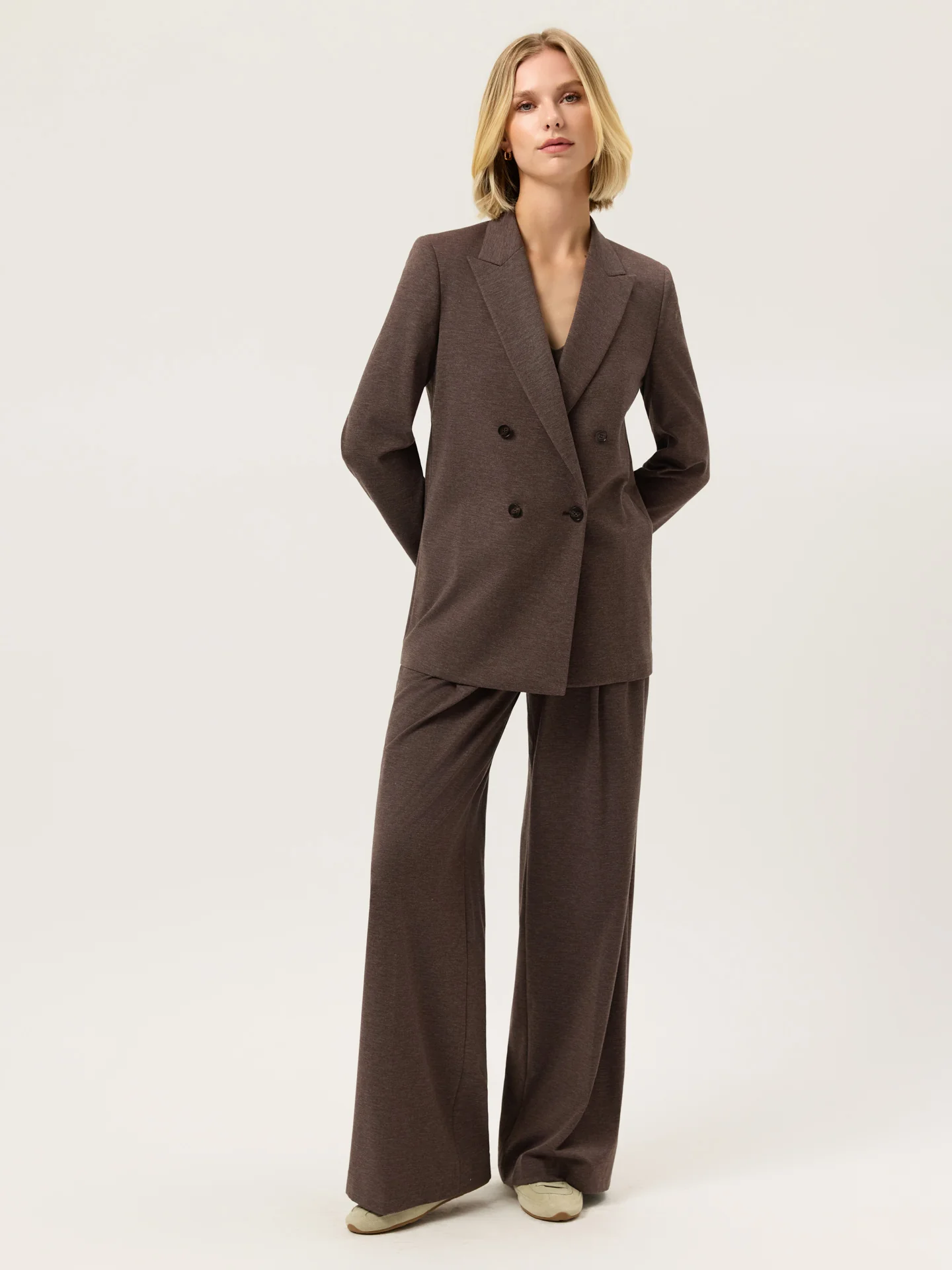 Luxe Leisure Edition Double-Breasted Blazer In Rayon Blend
