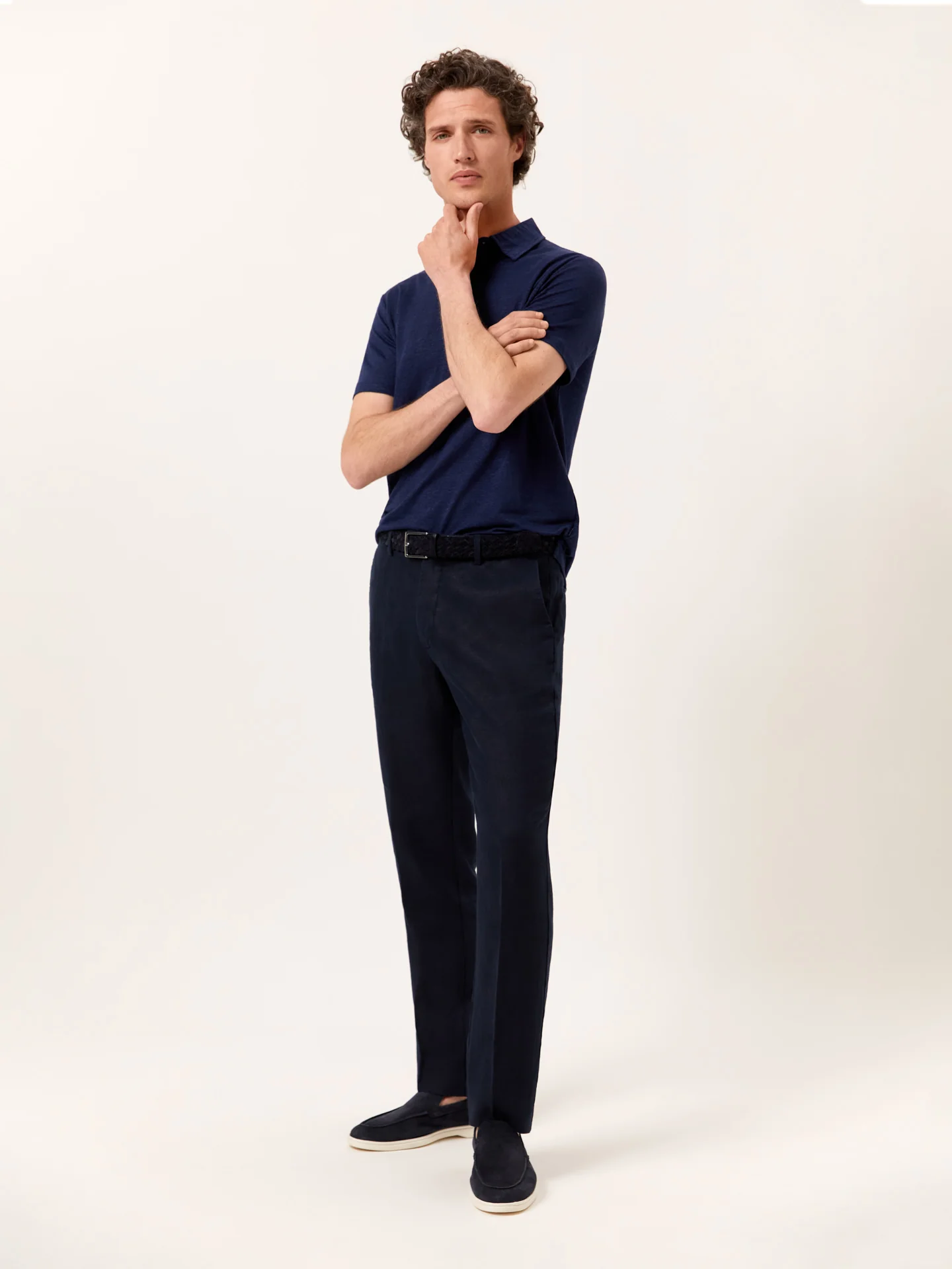 Luxe Leisure Edition Regular fit Linen jersey polo shirt - Image 4