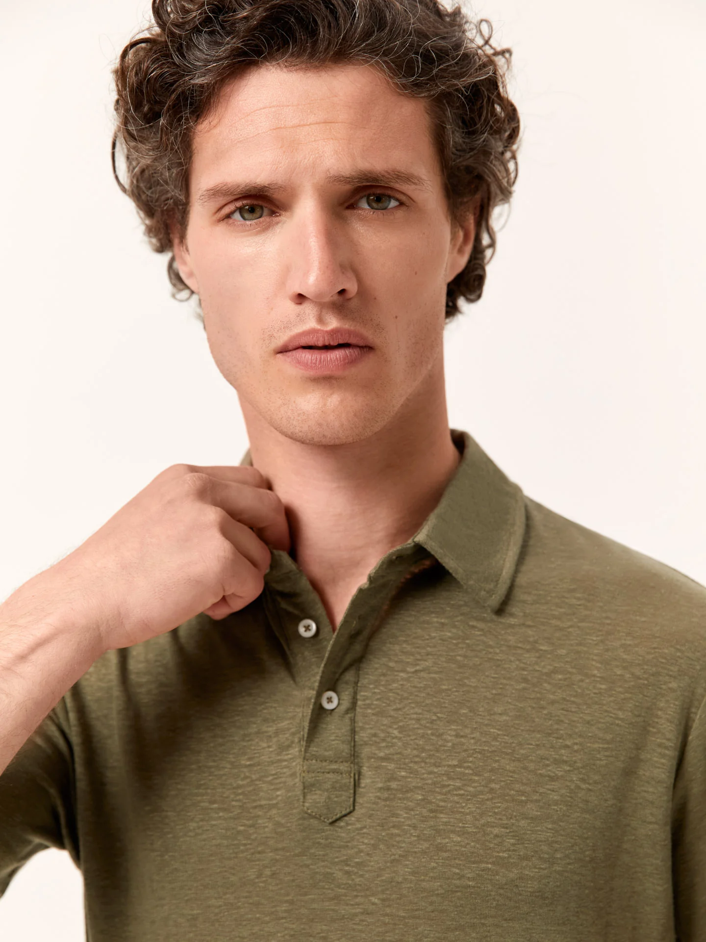 Luxe Leisure Edition Regular fit Linen jersey polo shirt - Image 7