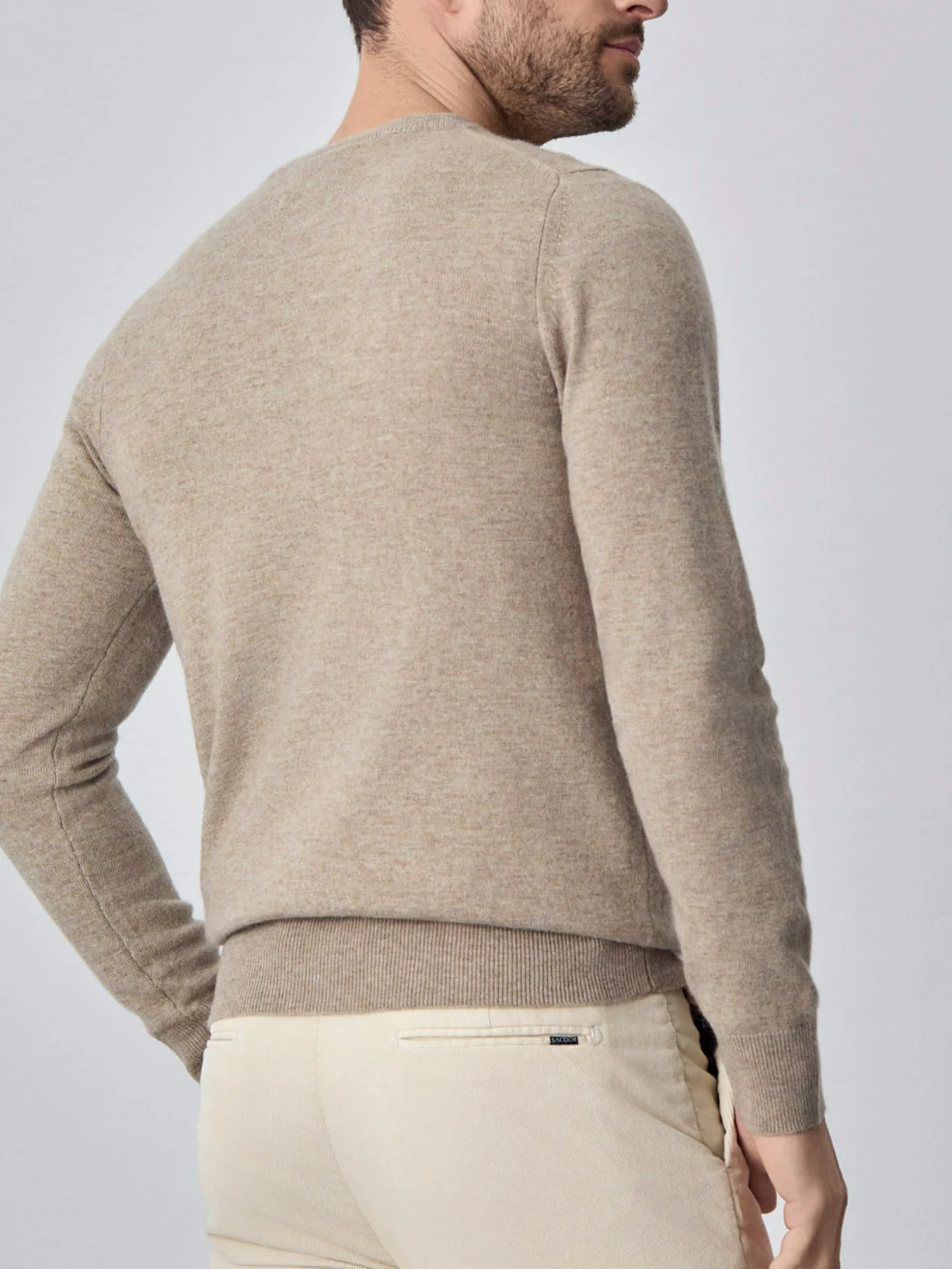 Machine Washable Crew Neck Sweater With Long Sleeves In Lambswool Blend - Image 2