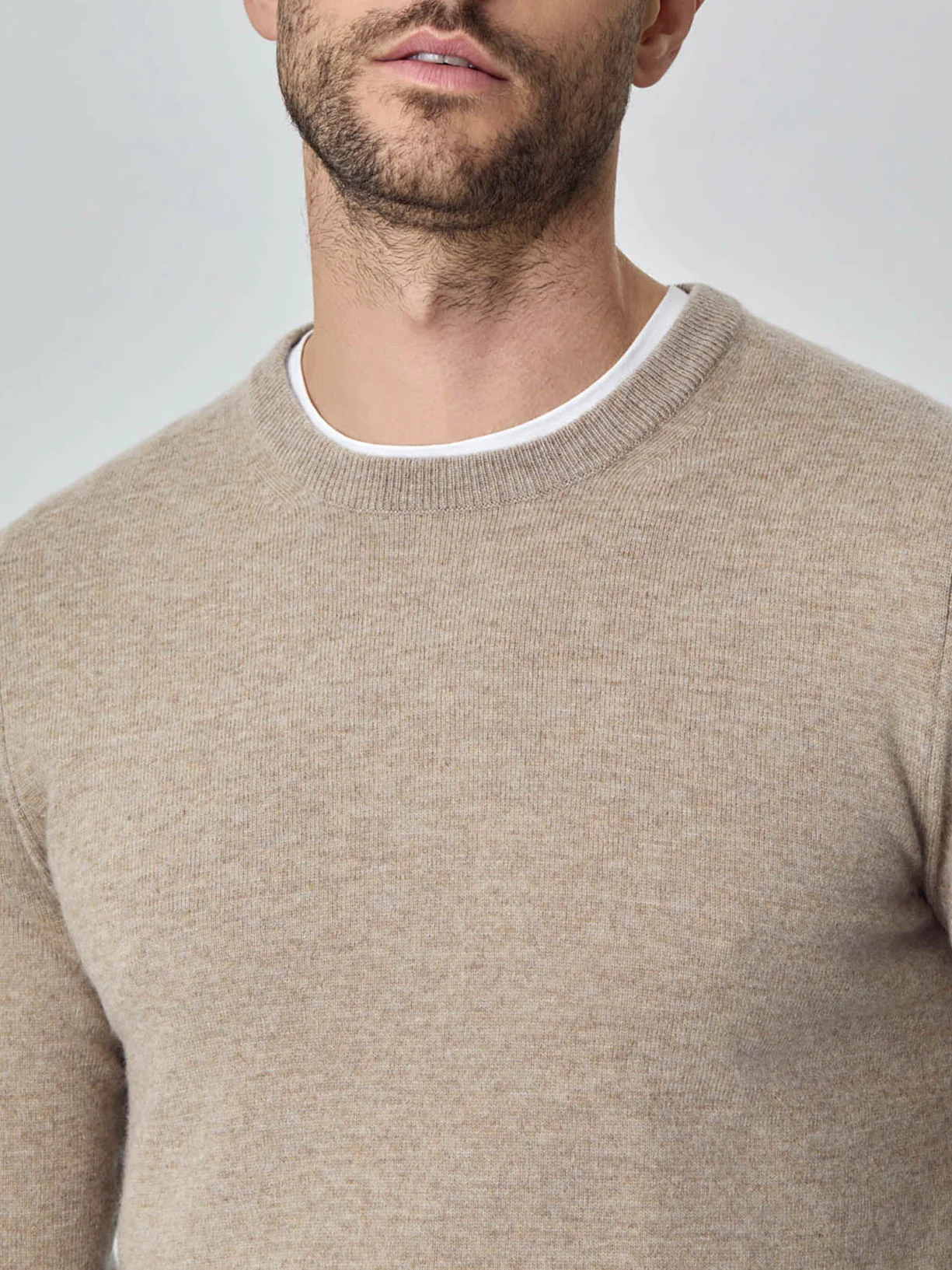 Machine Washable Crew Neck Sweater With Long Sleeves In Lambswool Blend - Image 3