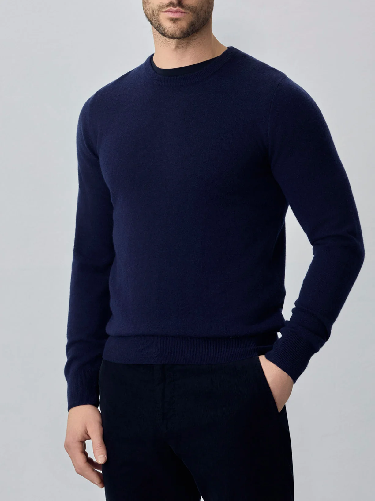 Machine Washable Crew Neck Sweater With Long Sleeves In Lambswool Blend - Image 4