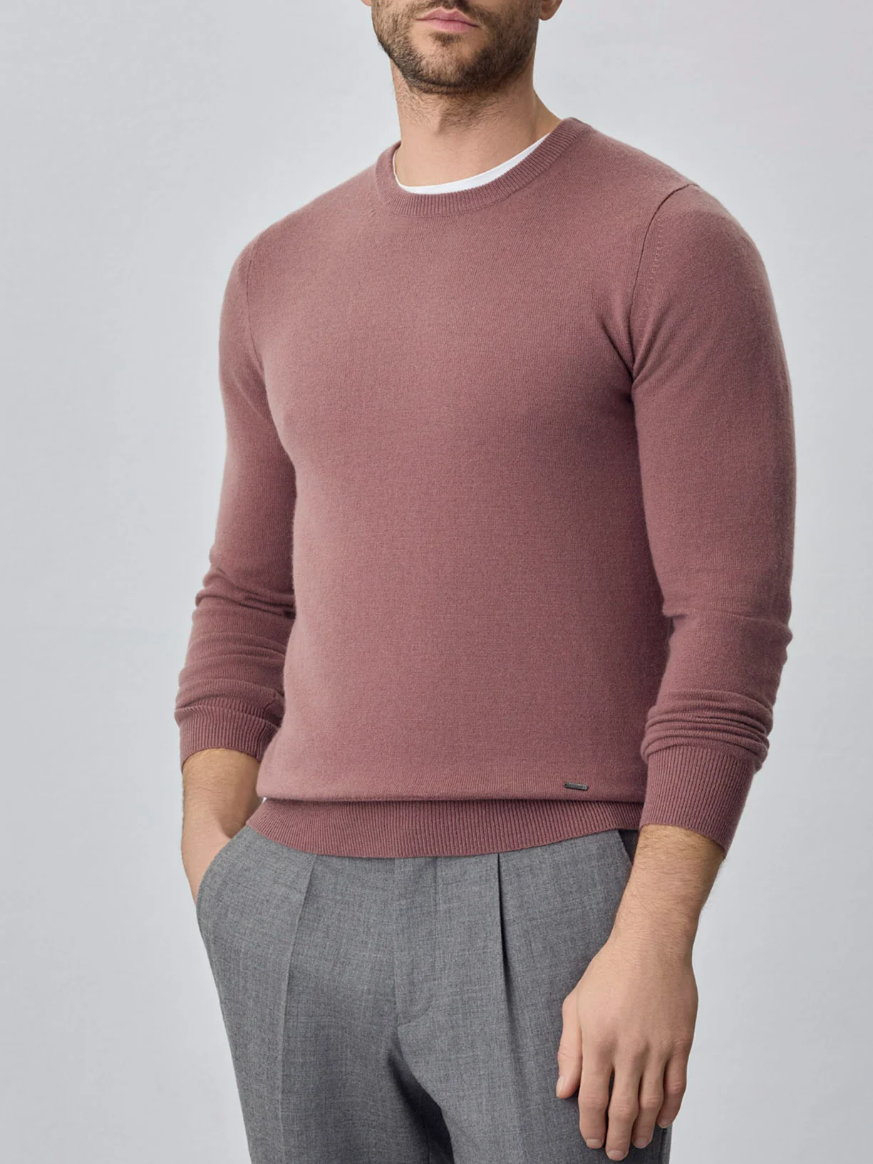 Machine Washable Crew Neck Sweater With Long Sleeves In Lambswool Blend - Image 7