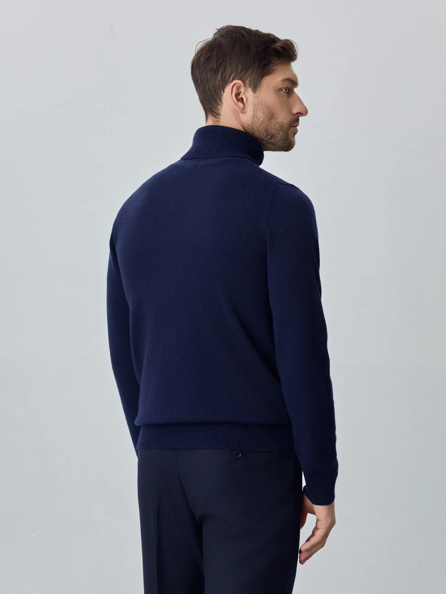 Machine Washable Turtleneck Sweater With Long Sleeves In Lambswool Blend - Image 3