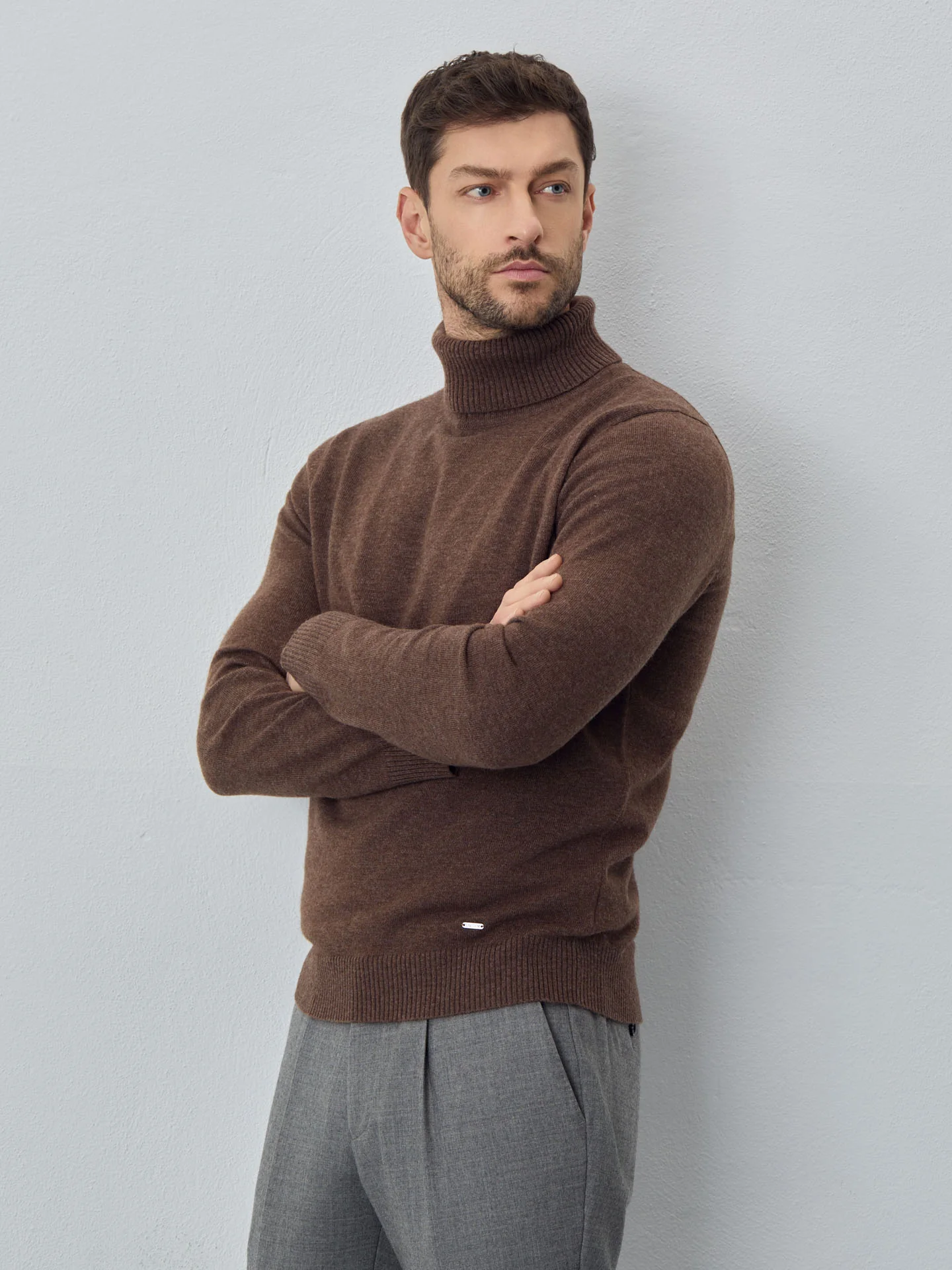 Machine Washable Turtleneck Sweater With Long Sleeves In Lambswool Blend - Image 4
