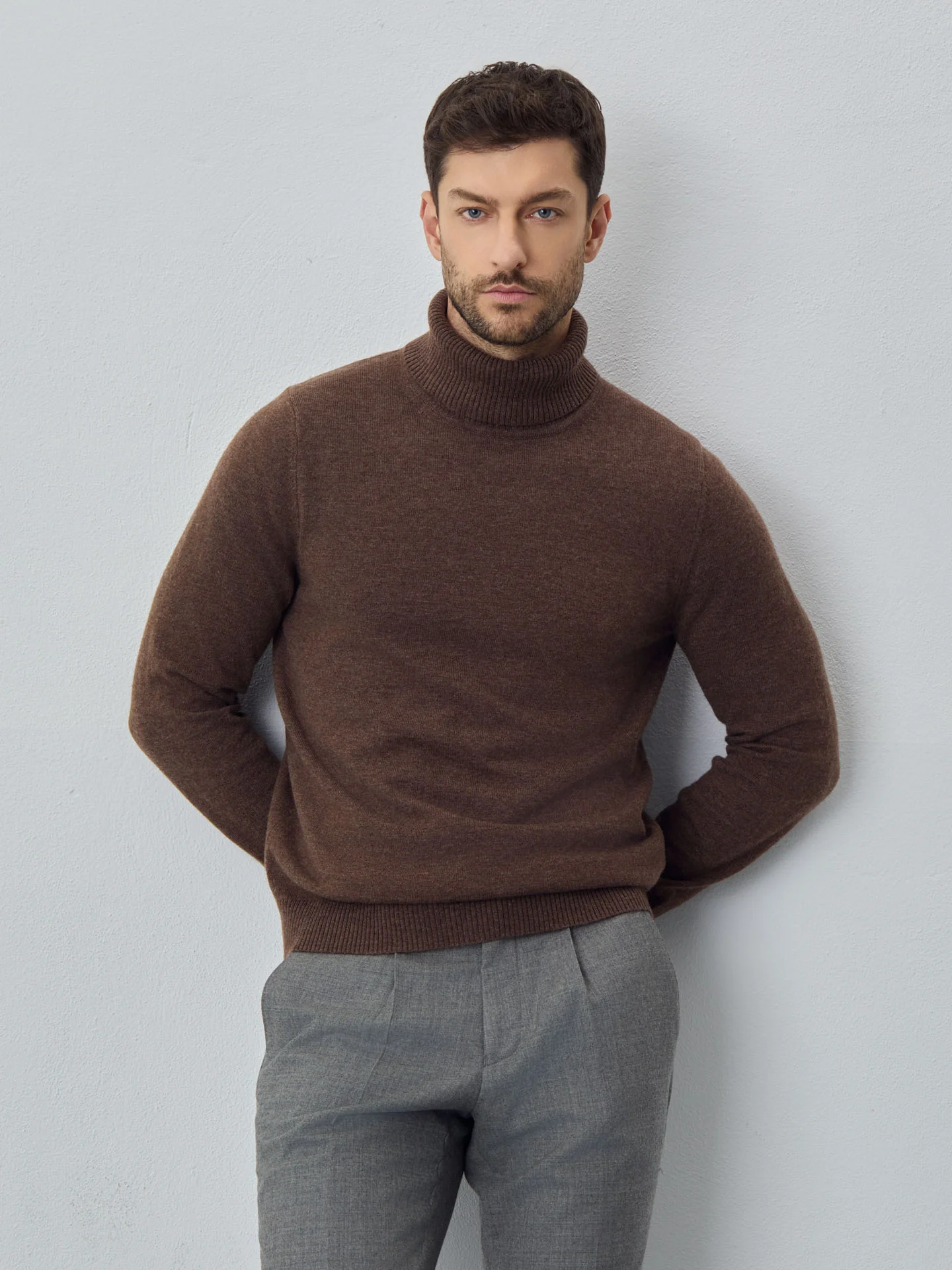 Machine Washable Turtleneck Sweater With Long Sleeves In Lambswool Blend - Image 5
