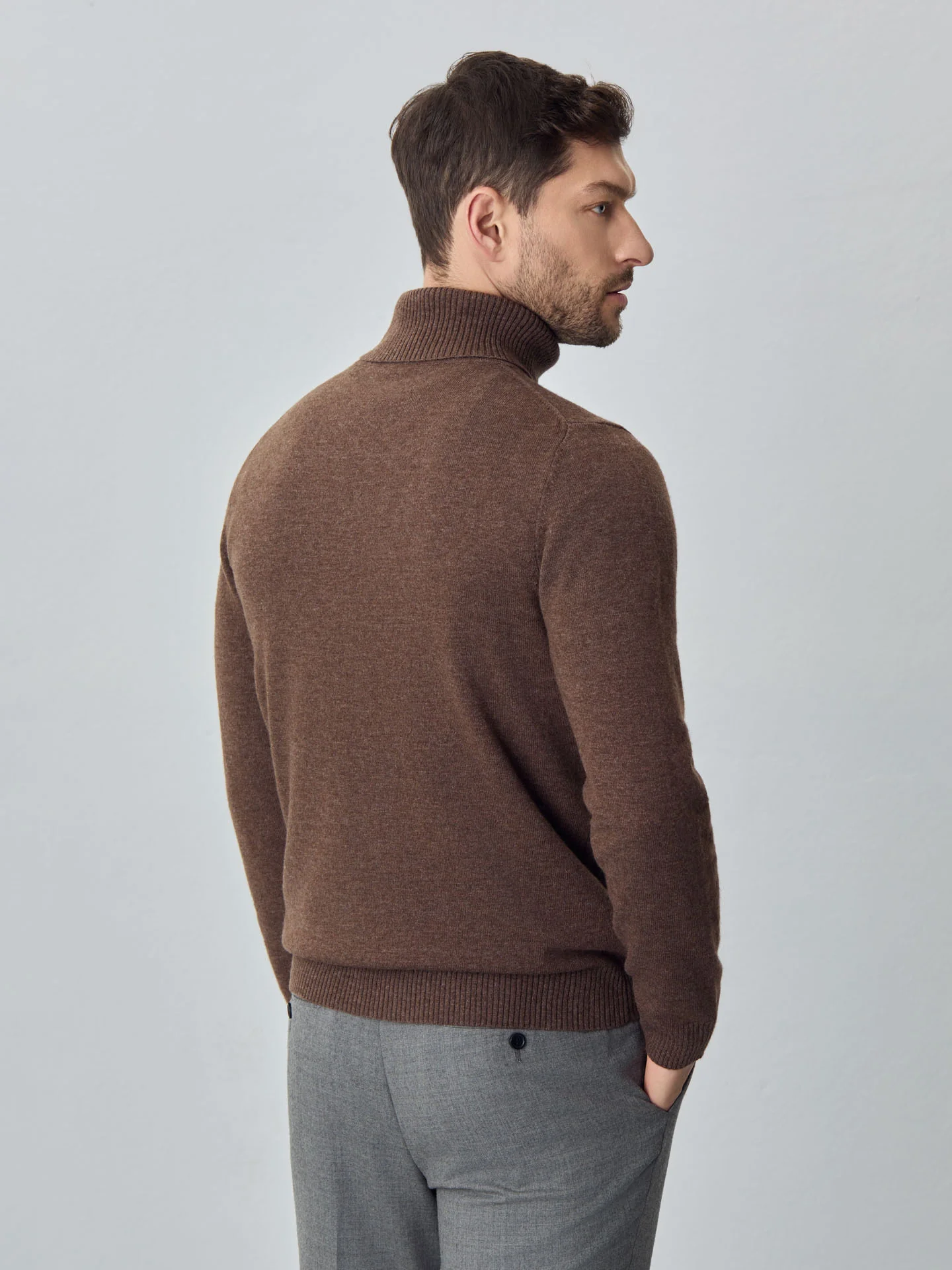 Machine Washable Turtleneck Sweater With Long Sleeves In Lambswool Blend - Image 6