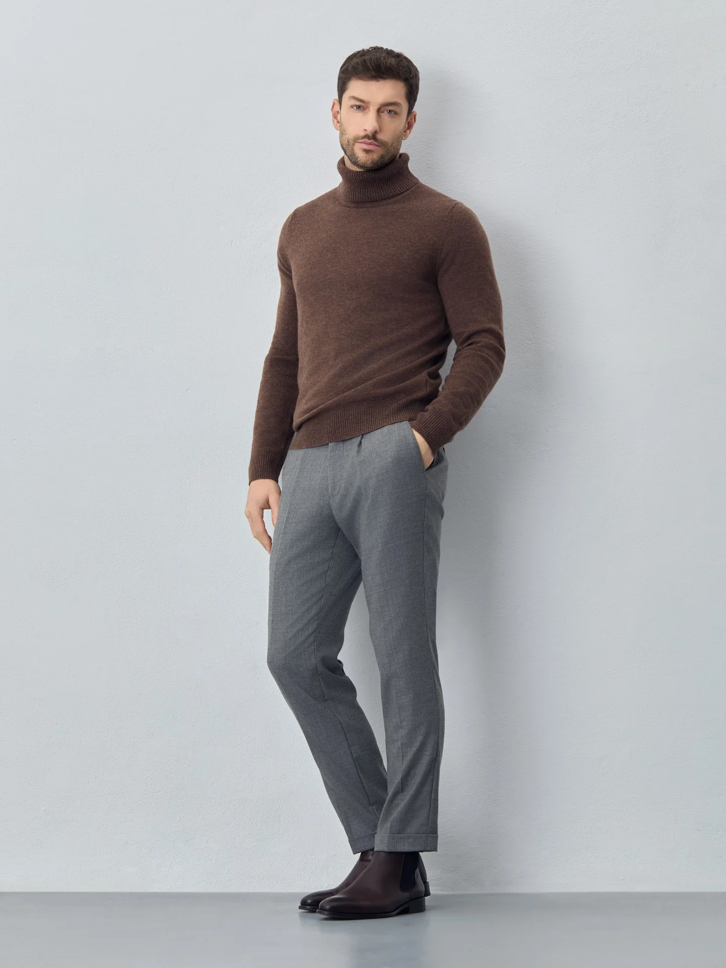 Machine Washable Turtleneck Sweater With Long Sleeves In Lambswool Blend - Image 7