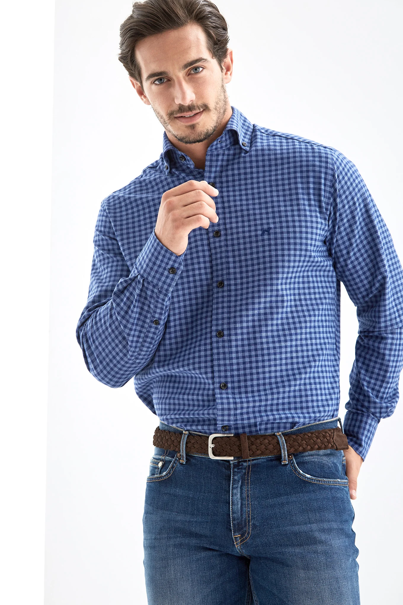 Men's Check Regular Fit Casual Shirt - Image 3