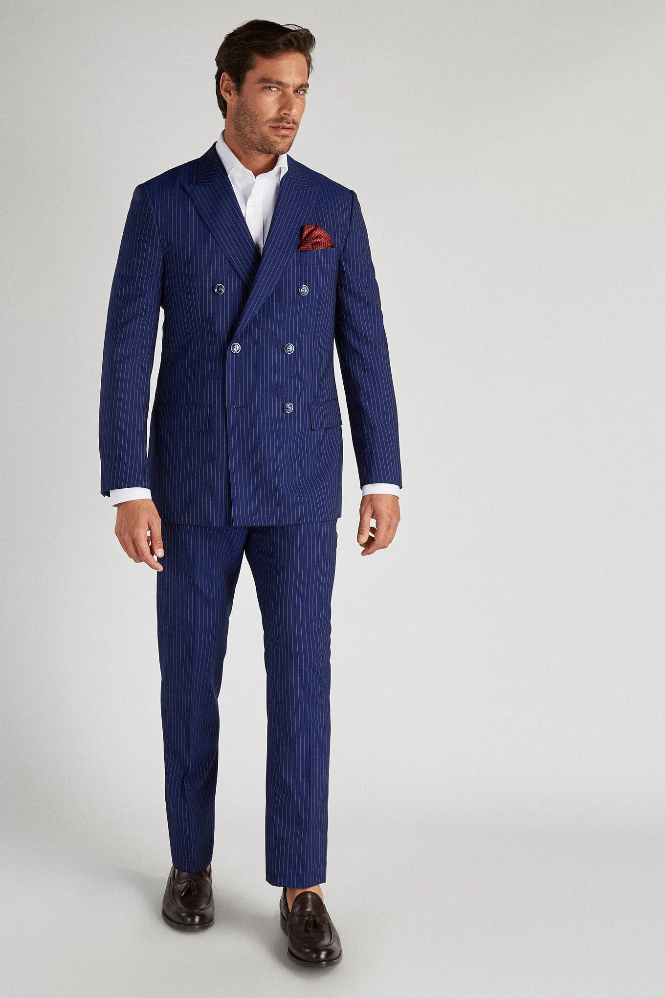 Men's Classic Slim Fit Double Breasted Suit