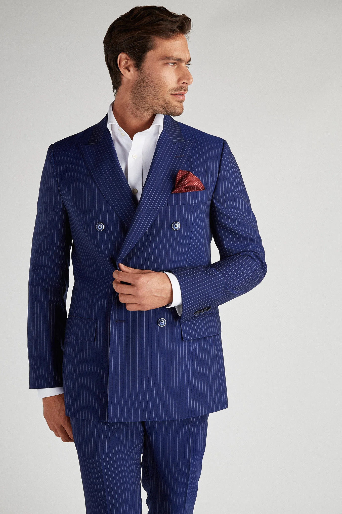 Men's Classic Slim Fit Double Breasted Suit - Image 4