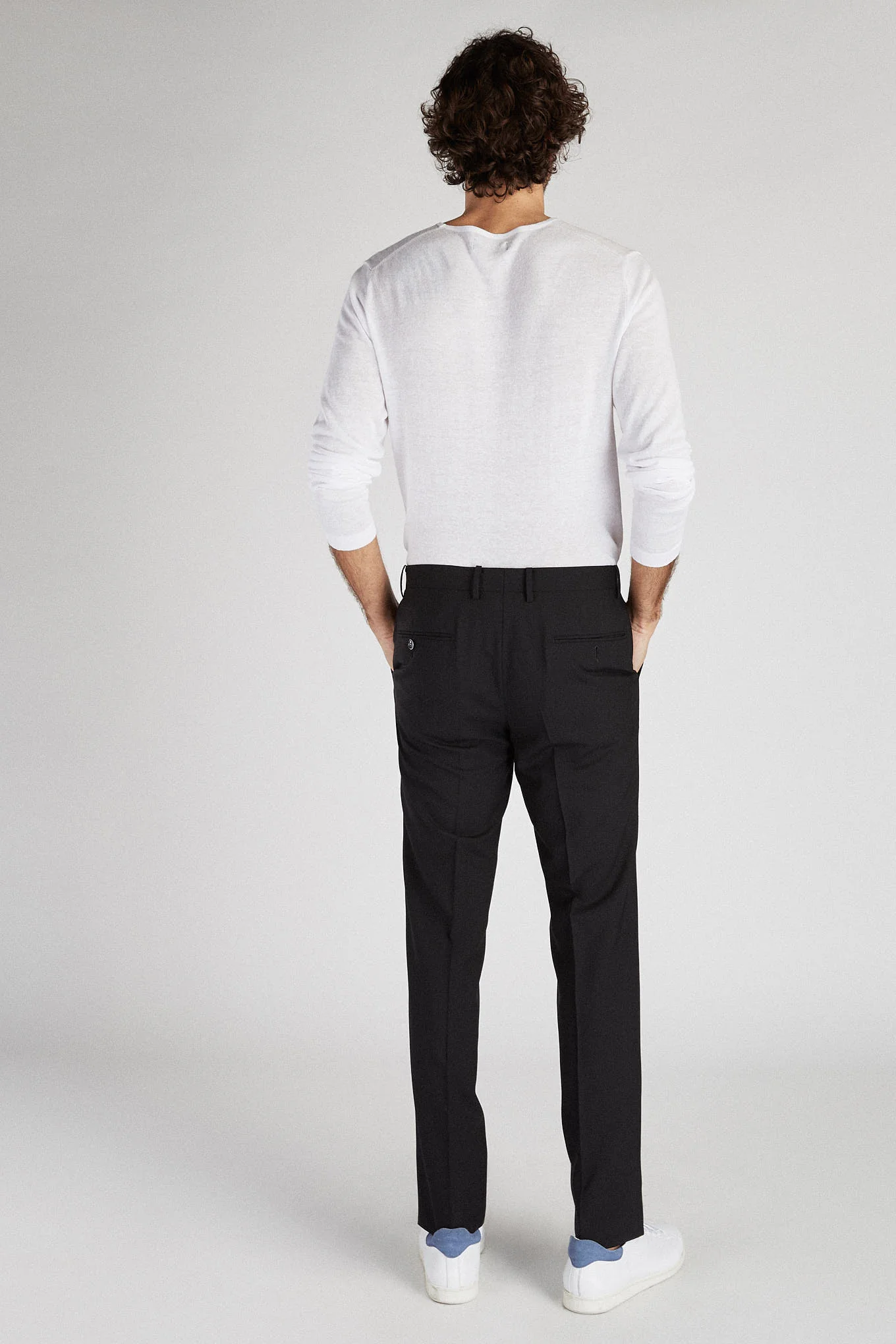 Men's Classic Slim Fit Wool Trousers - Image 3