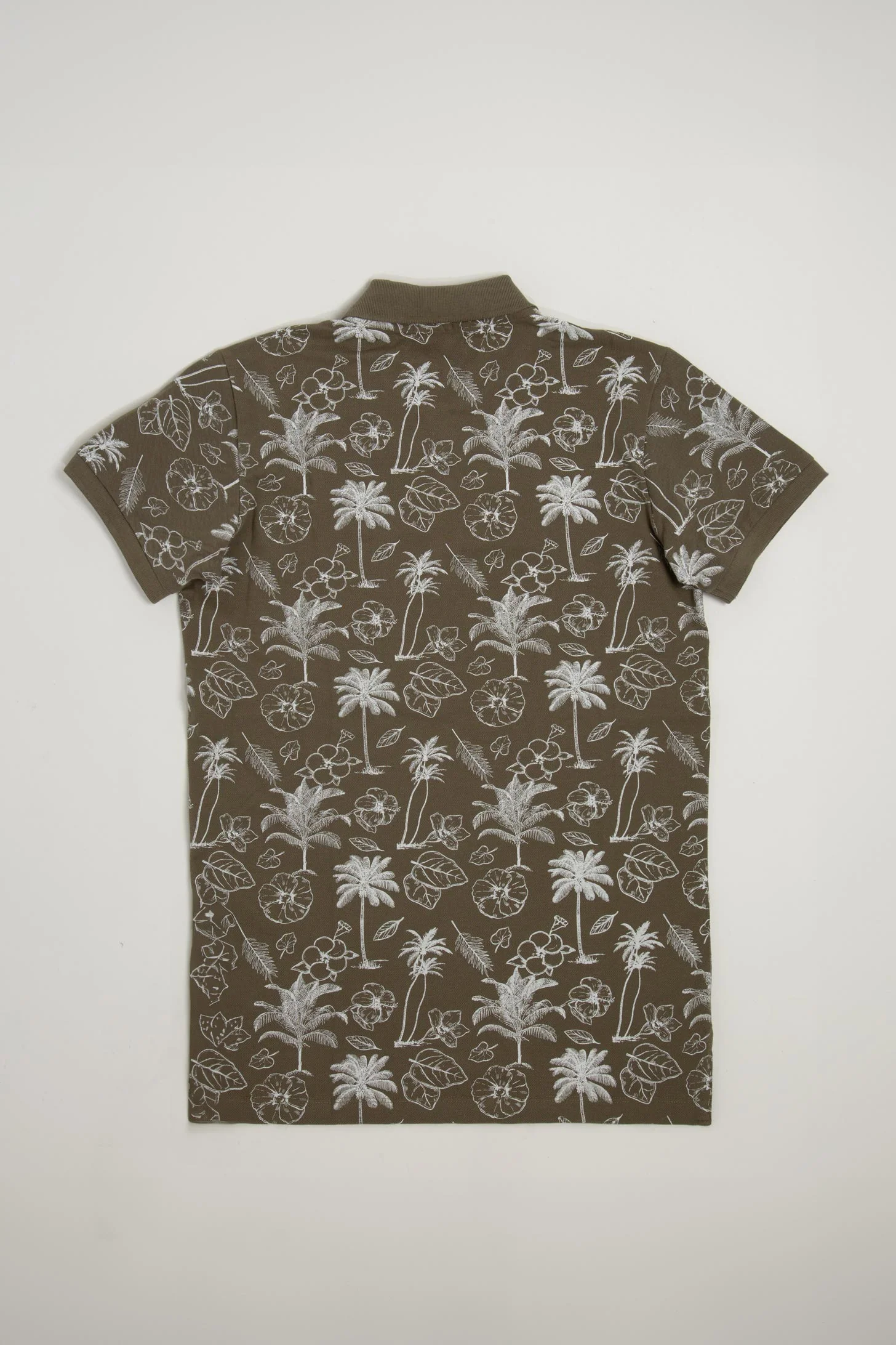 Men's Slim fit Polo piquet with floral print - Image 2