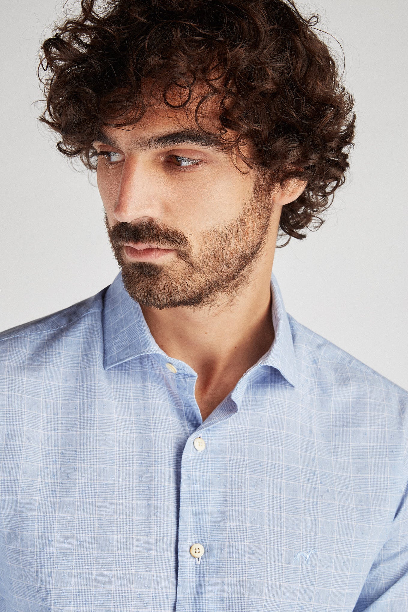 Men's Slim Fit Sport Shirt in Linen and Cotton
