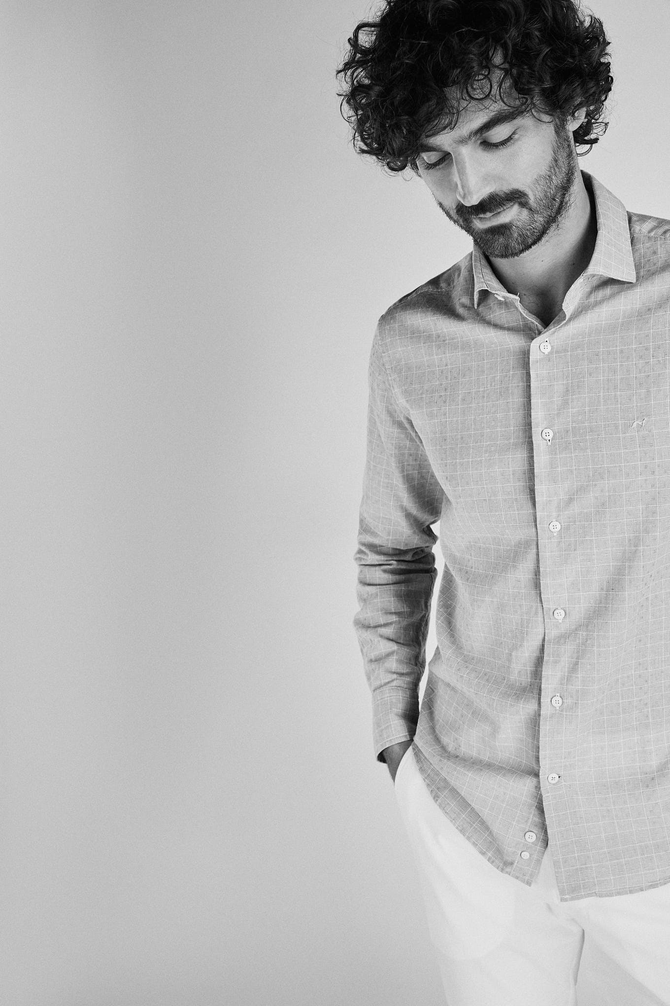 Men's Slim Fit Sport Shirt in Linen and Cotton - Image 8