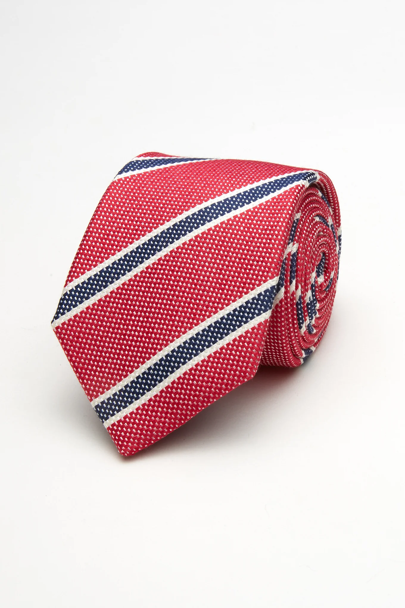 Men's Small Polka Dot and Striped Pattern Tie - Image 2