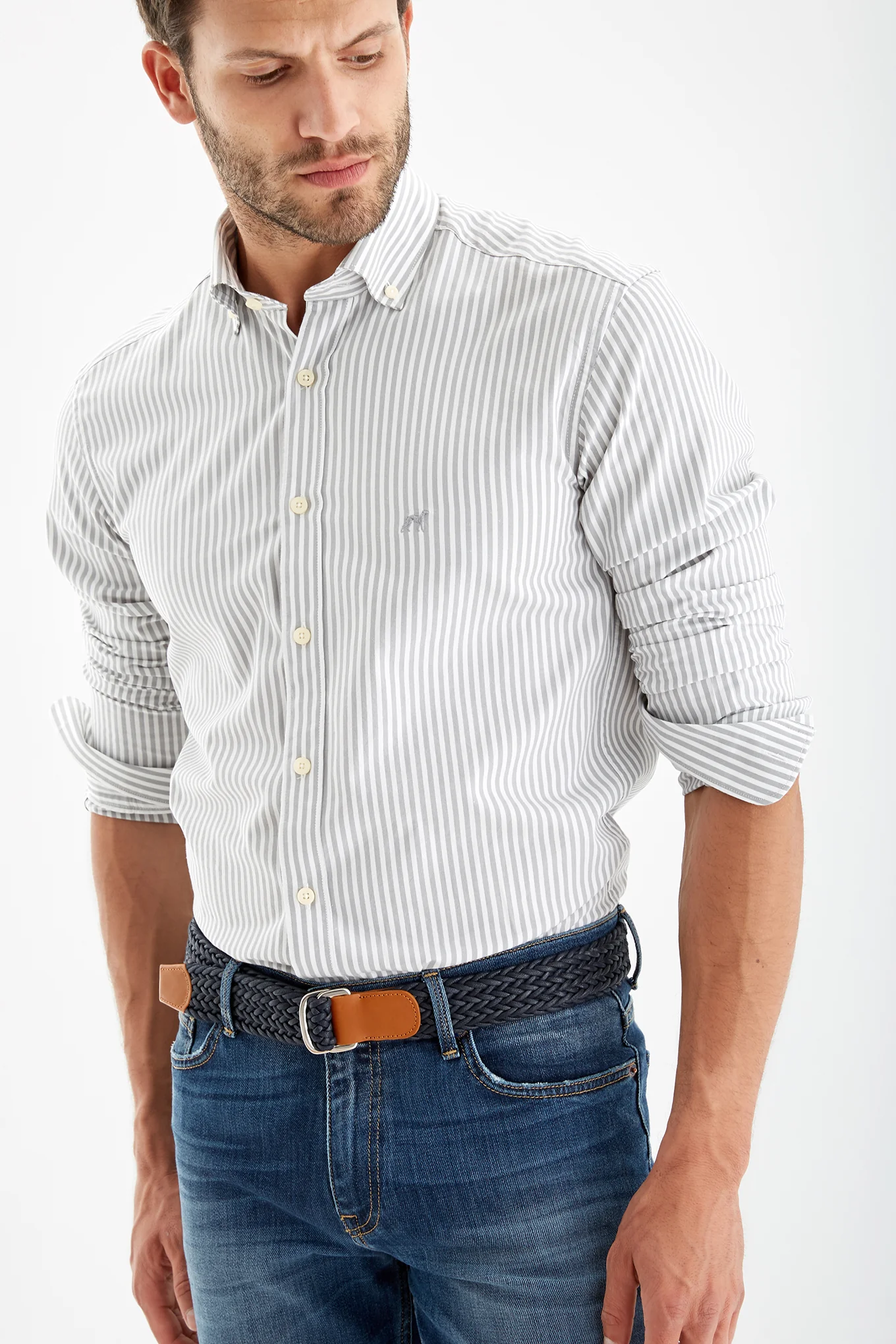 Men's Striped Casual Shirt - Image 3