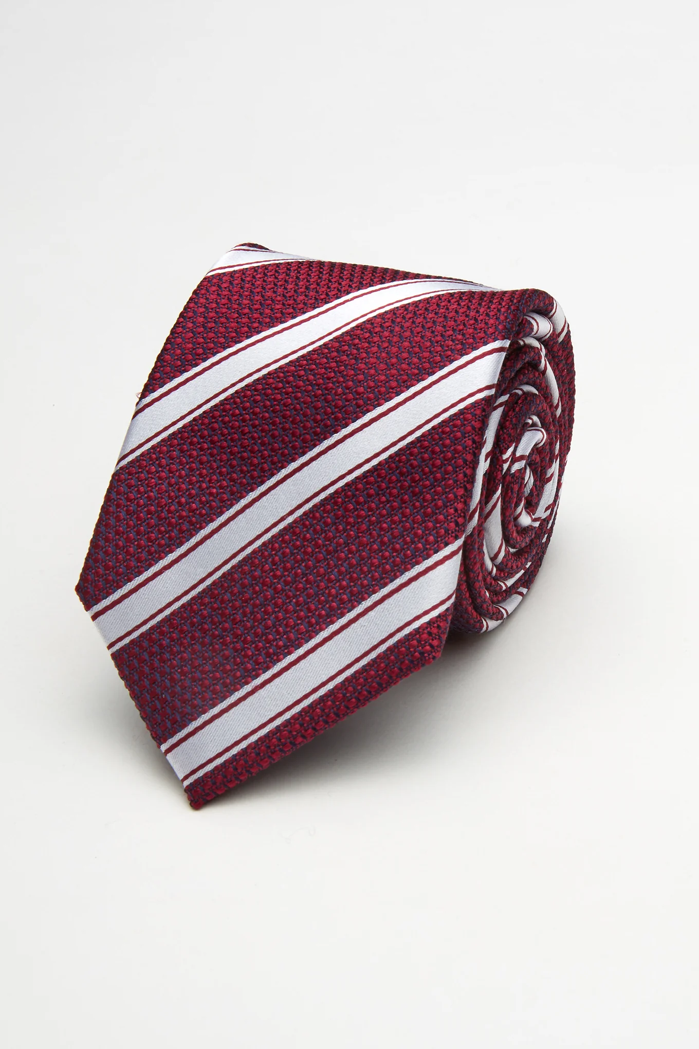 Men's White Striped Tie