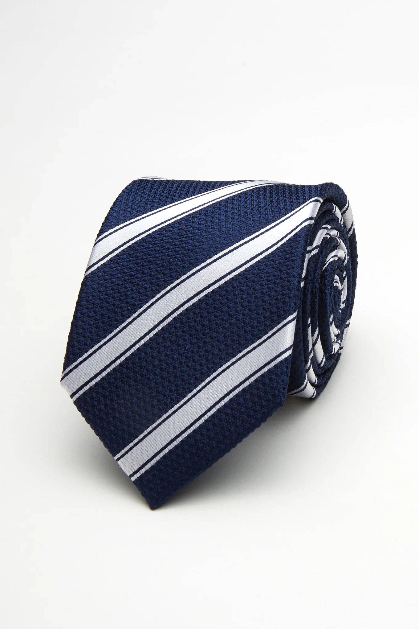 Men's White Striped Tie - Image 2