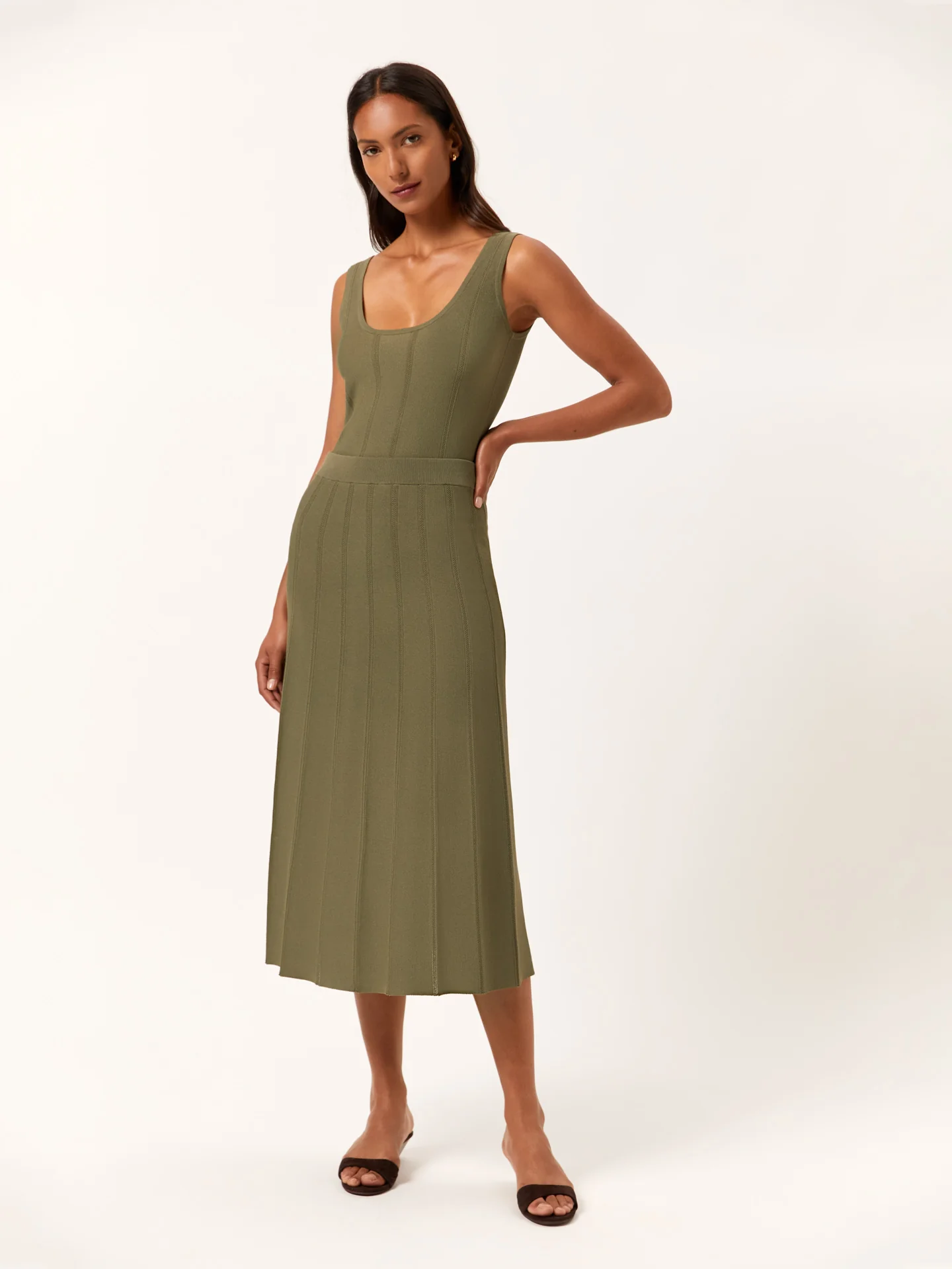 Midi A-line Knitted Skirt In Viscose Blend - Image 2