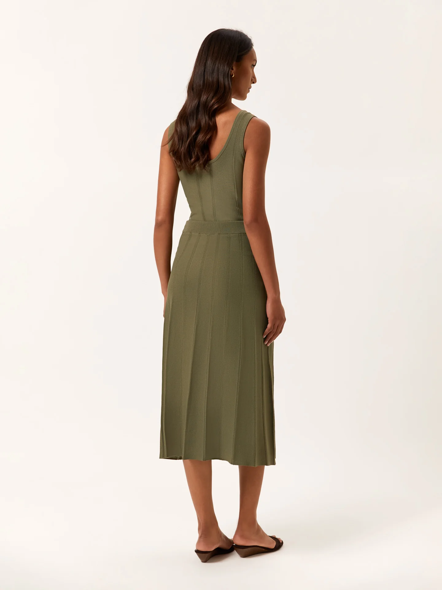 Midi A-line Knitted Skirt In Viscose Blend - Image 3