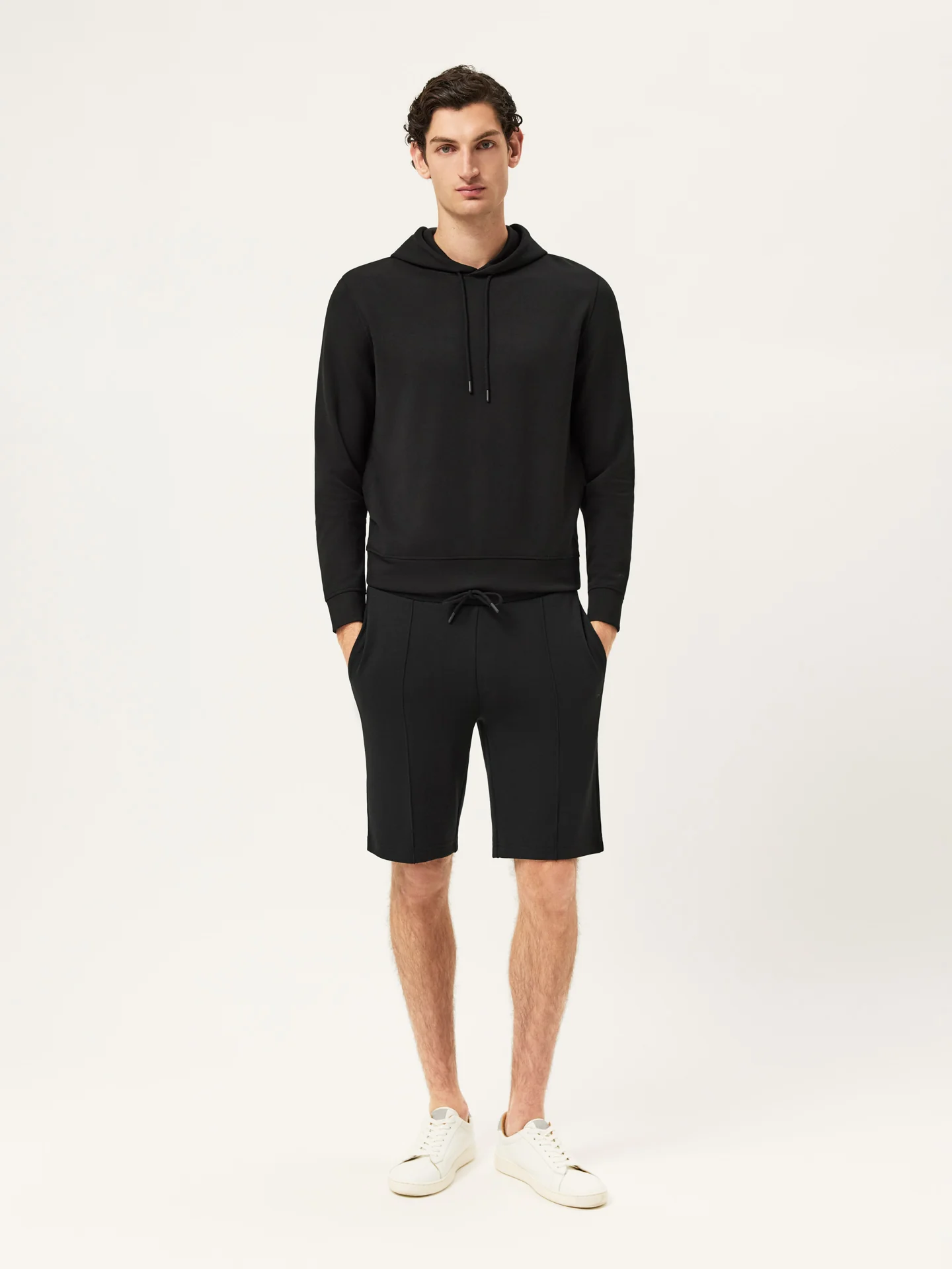 Modal Fleece Shorts With High Relief Logo Print